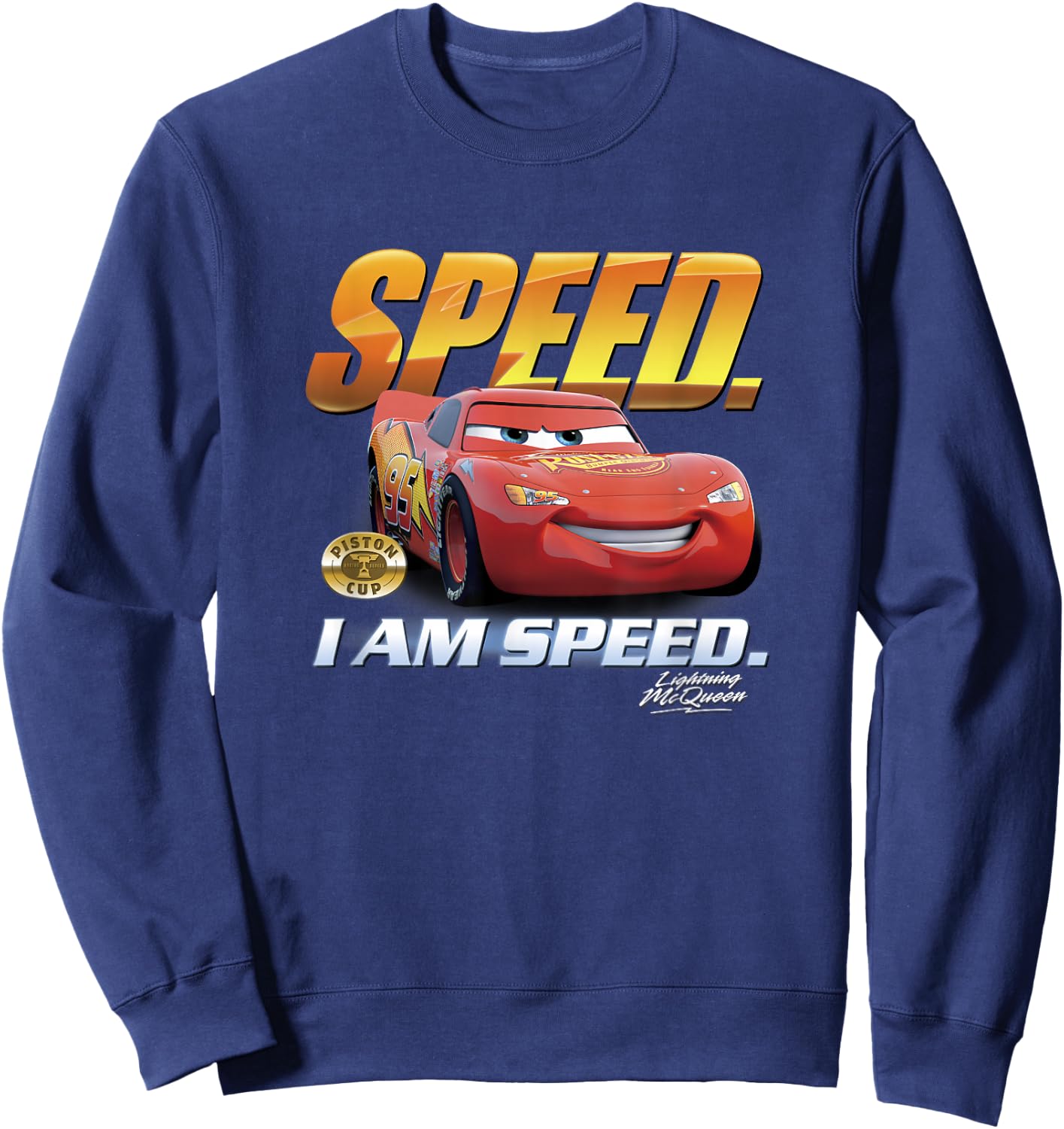 Disney Pixar Cars Lightning McQueen Speed I Am Speed Sweatshirt - Sweatshirt | Navy