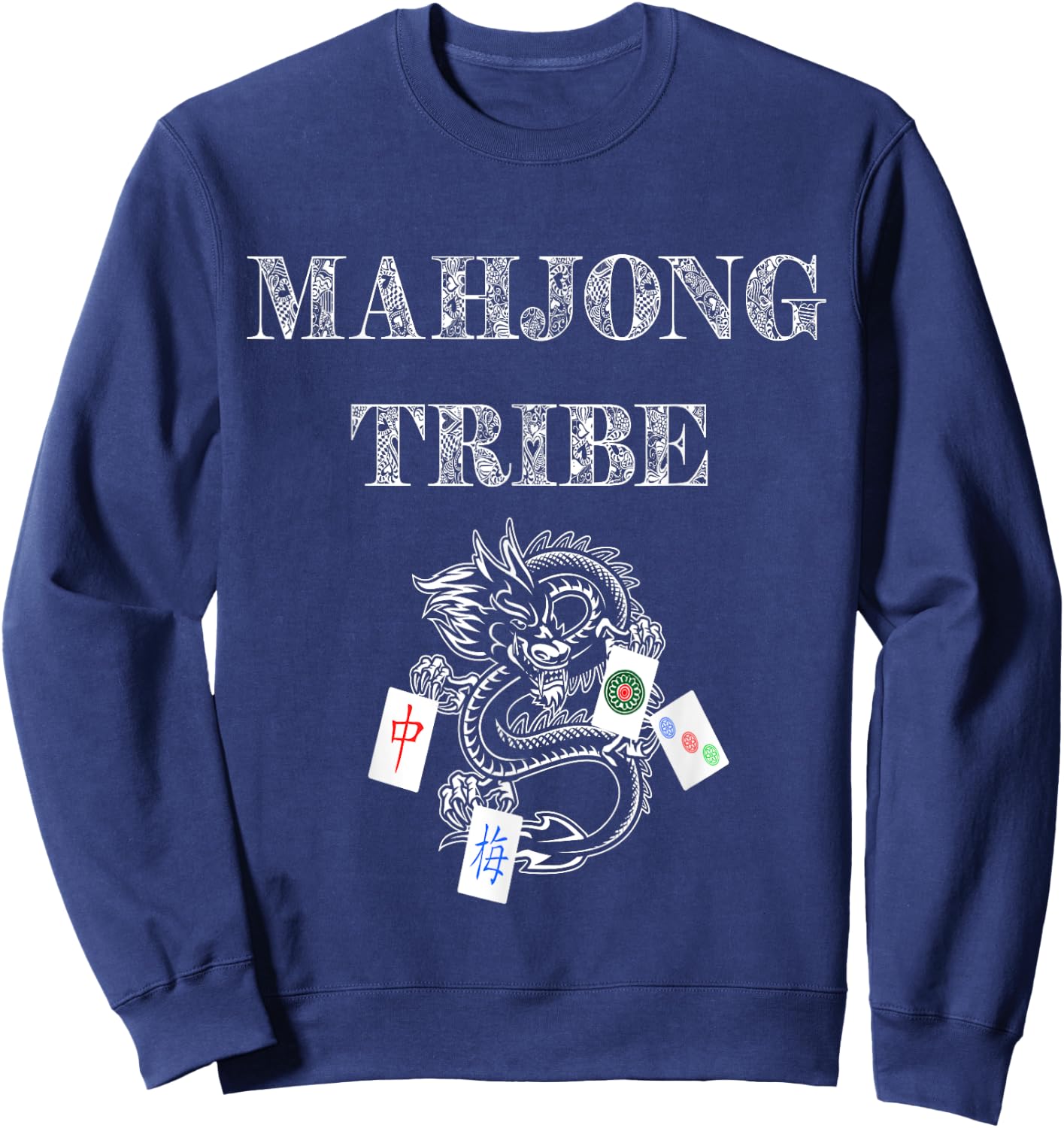 Mahjong Tribe Mah Jongg Tiles Squad Ma Jiang Crew Group Sweatshirt - Sweatshirt | Navy