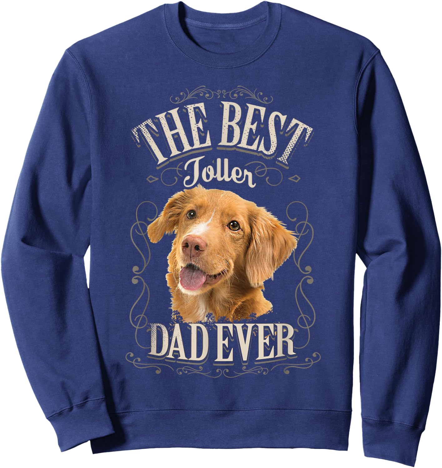 Best Toller Dad Ever Nova Scotia Duck Tolling Retriever Dog Sweatshirt - Sweatshirt | Navy