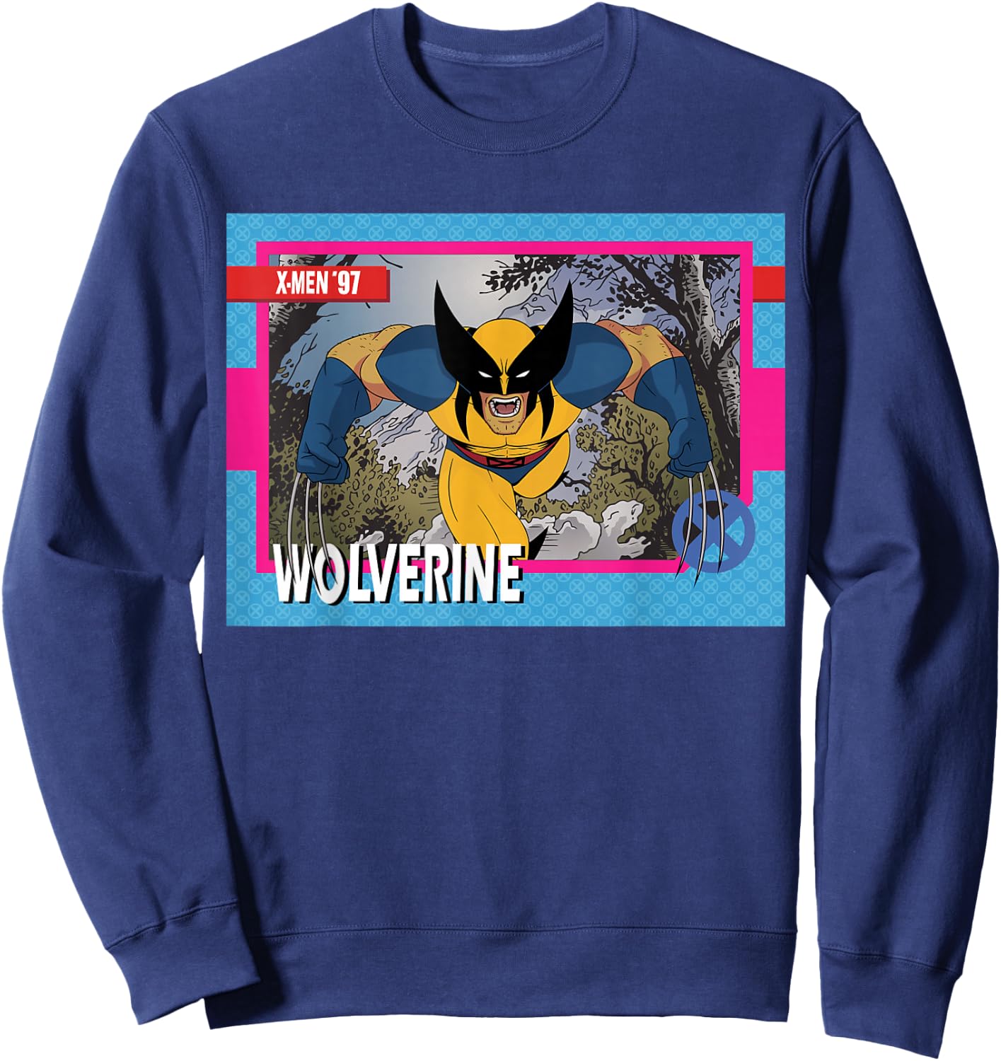 Marvel Studios X-Men ’97 Wolverine Retro Trading Card Sweatshirt - Sweatshirt | Navy