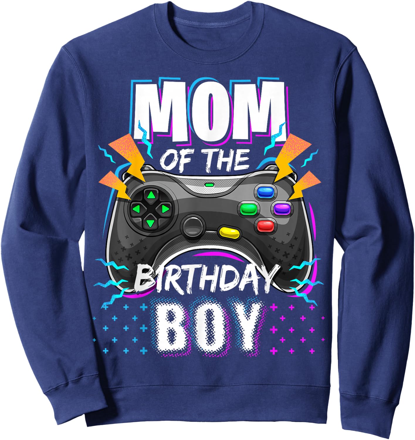 Mom of the Birthday Boy Matching Video Gamer Birthday Party Sweatshirt - Sweatshirt | Navy