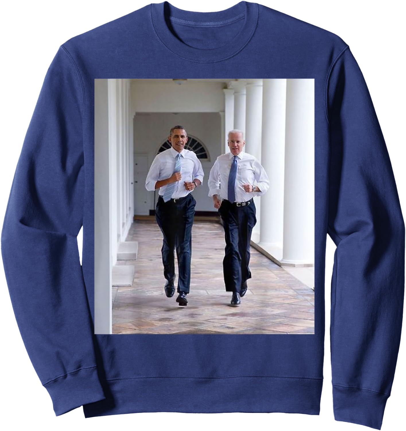 Barack Obama Joe Biden Running Democratic Election Gift Sweatshirt - Sweatshirt | Navy