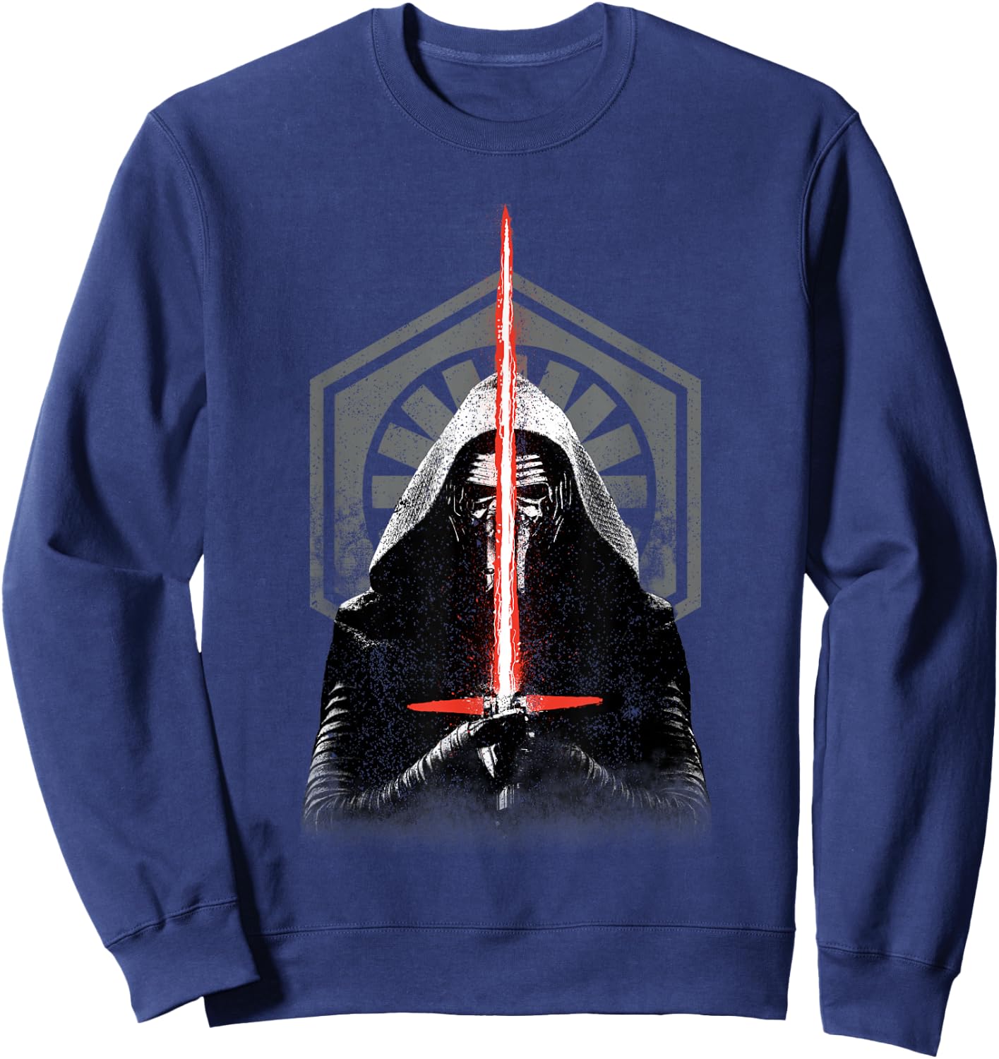 Star Wars The Force Awakens Kylo Ren Badge Big Chest Poster Sweatshirt - Sweatshirt | Navy