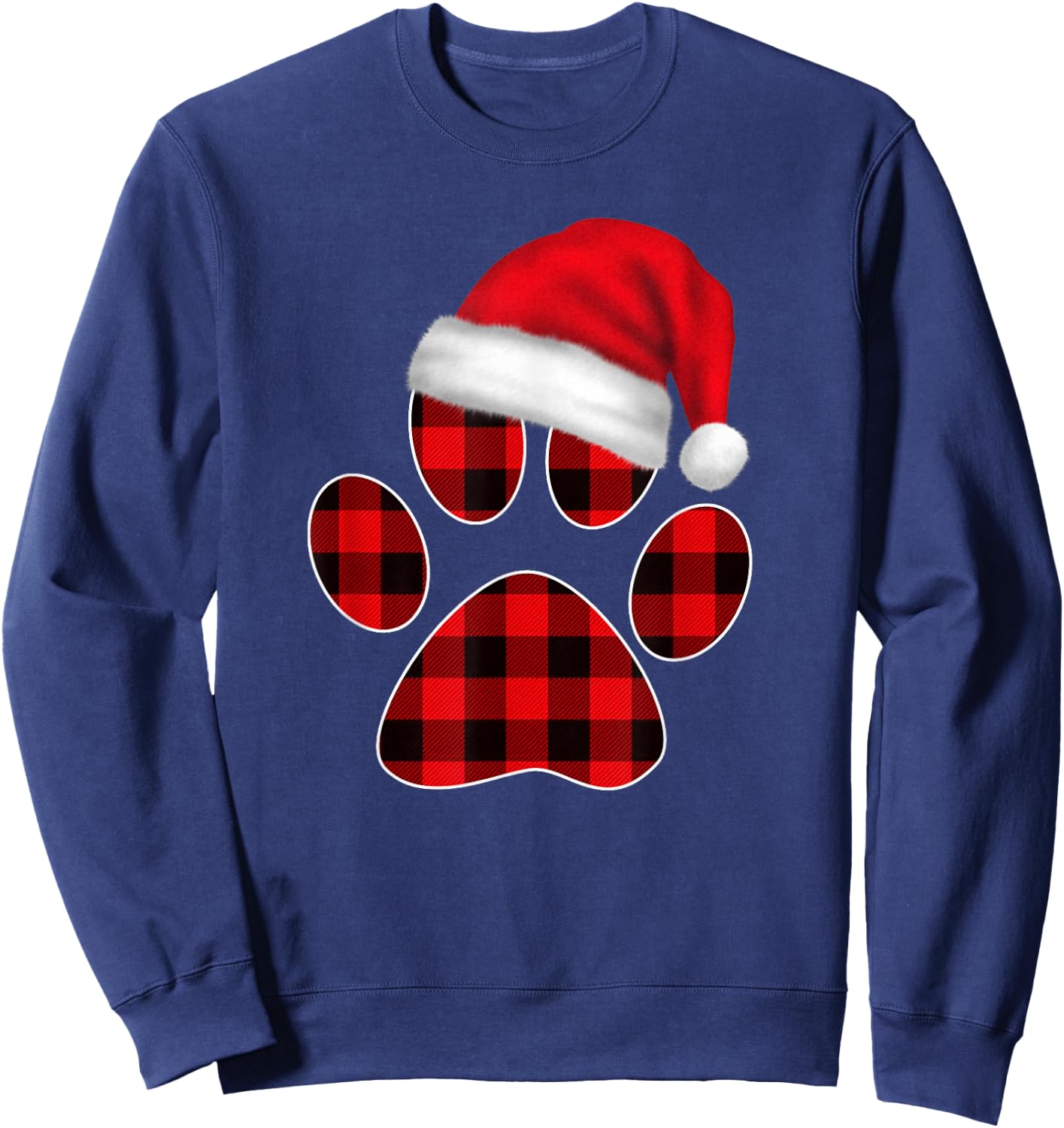 Christmas Pajama Women Girls Christmas Gifts Plaid Paw Sweatshirt - Sweatshirt | Navy