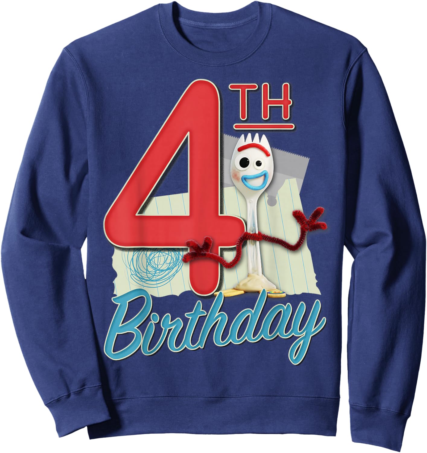 Disney Pixar Toy Story 4 Forky 4th Birthday Sweatshirt - Sweatshirt | Navy