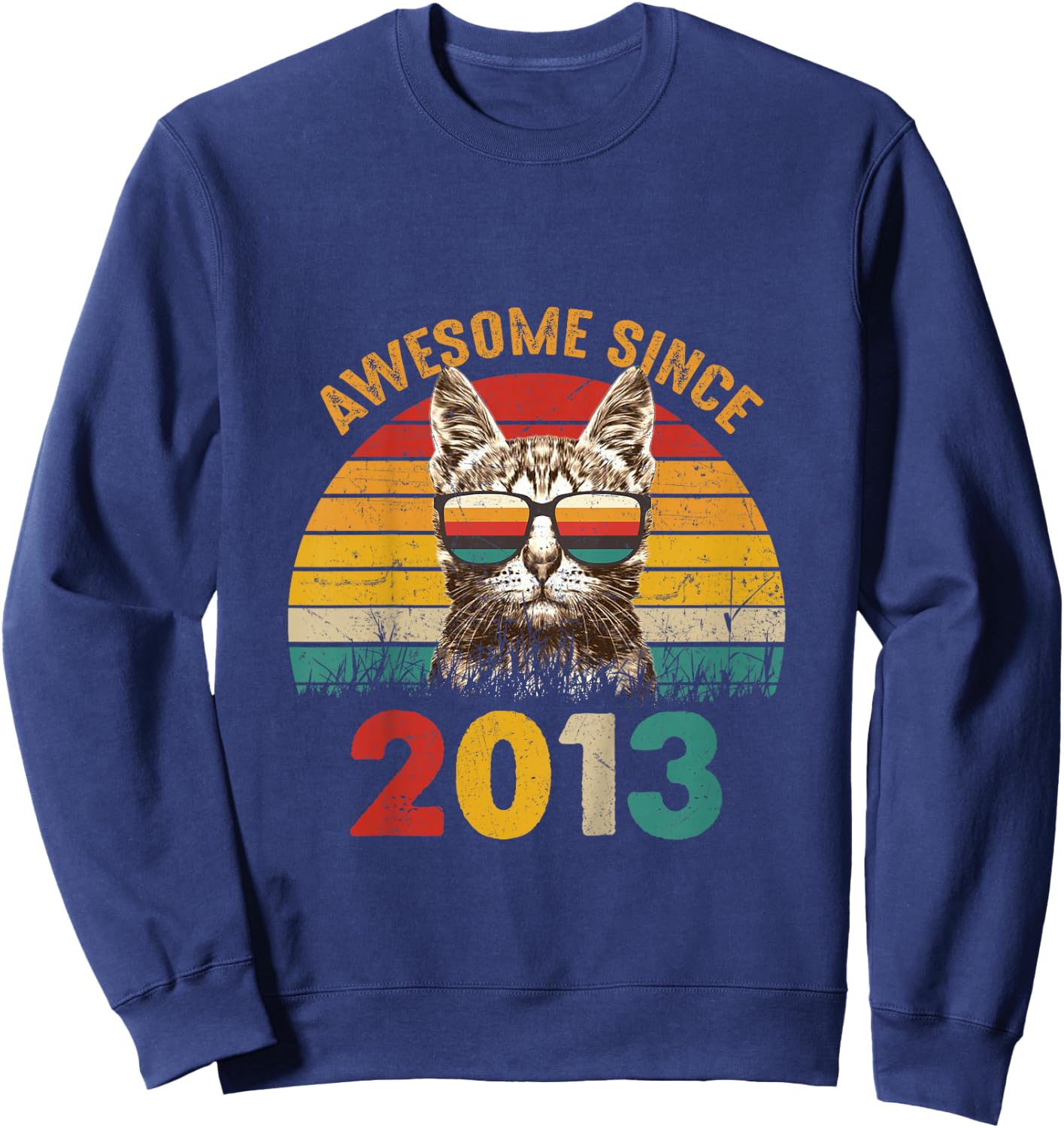 12th Birthday Funny girls boys 12 Years Awesome Since 2013 Sweatshirt - Sweatshirt | Navy