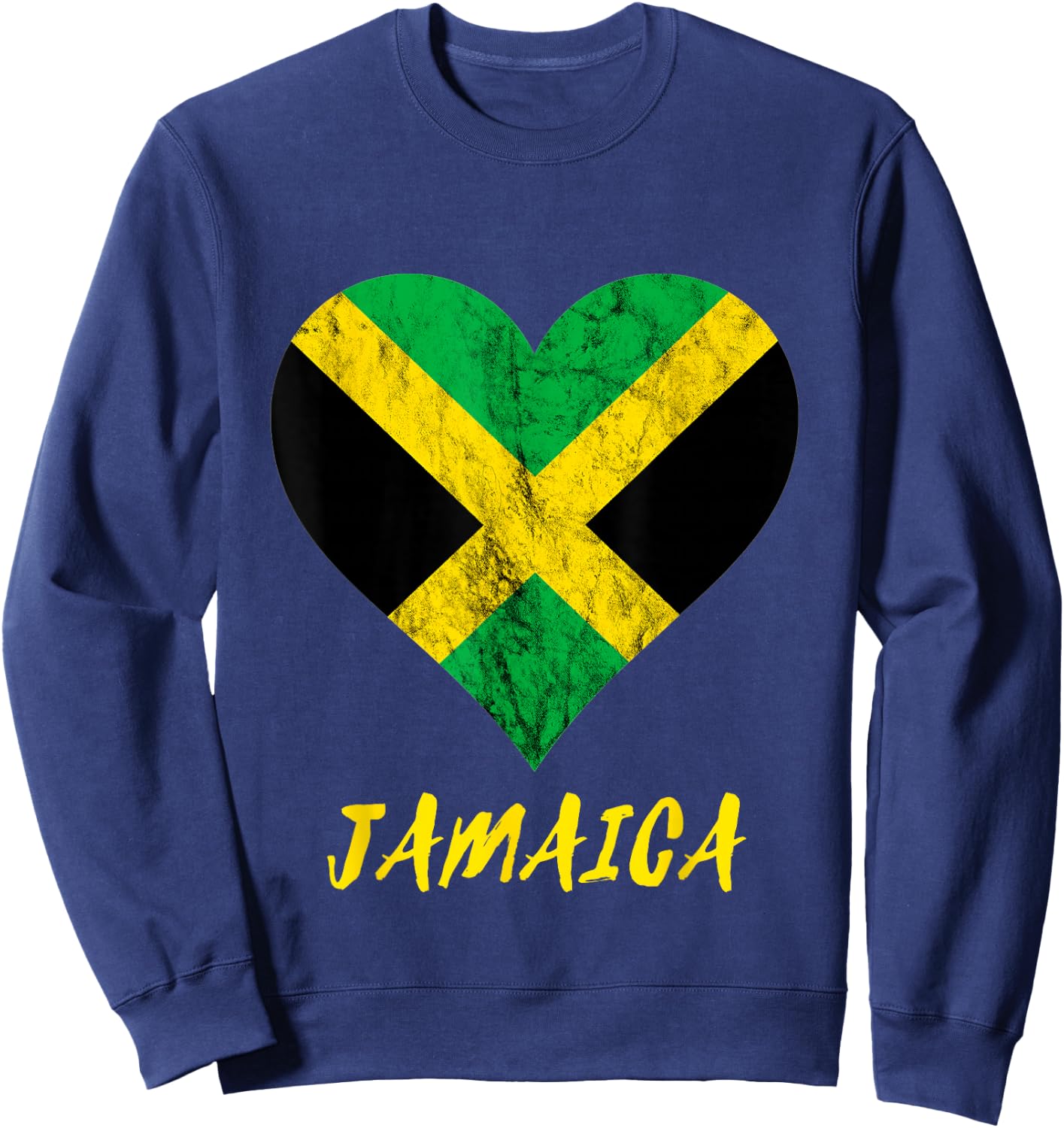 Jamaica Heart Jamaican Love Caribbean Jamaica Travel Sweatshirt - Sweatshirt | Navy