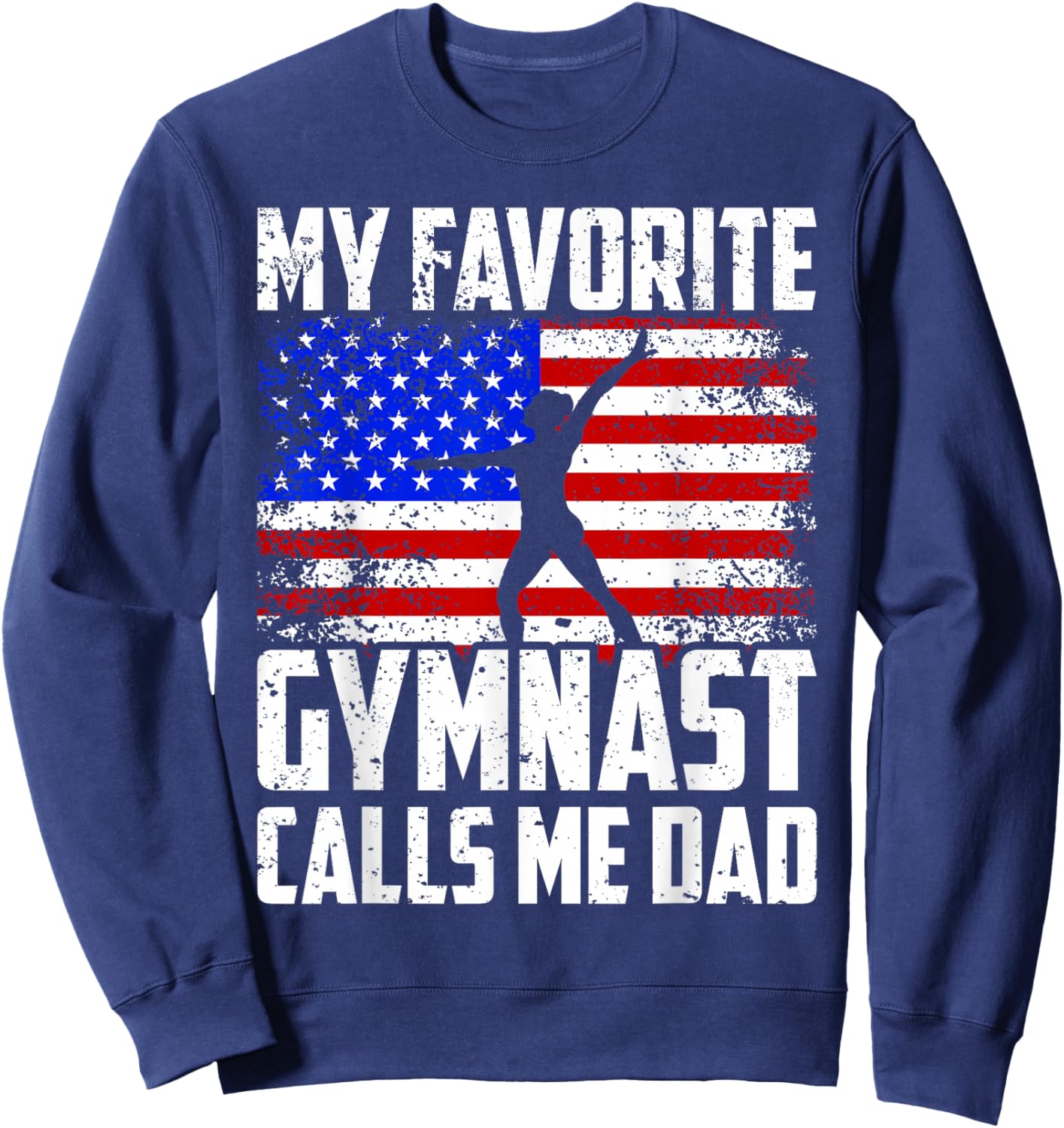 Gymnast Dad Gymnastics Daughter Fathers Day from Kid Sweatshirt - Sweatshirt | Navy