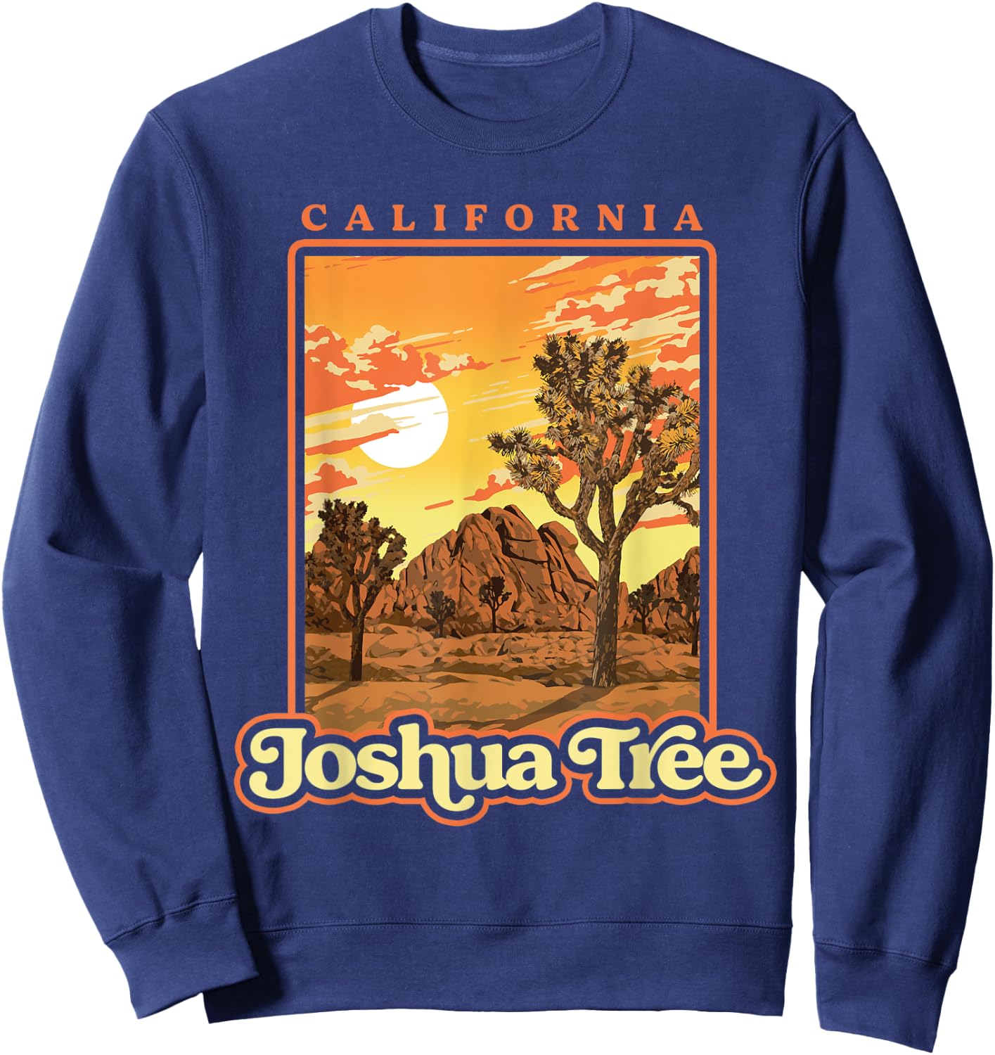Joshua Tree National Park Vintage WPA Poster Style Retro Sweatshirt - Sweatshirt | Navy
