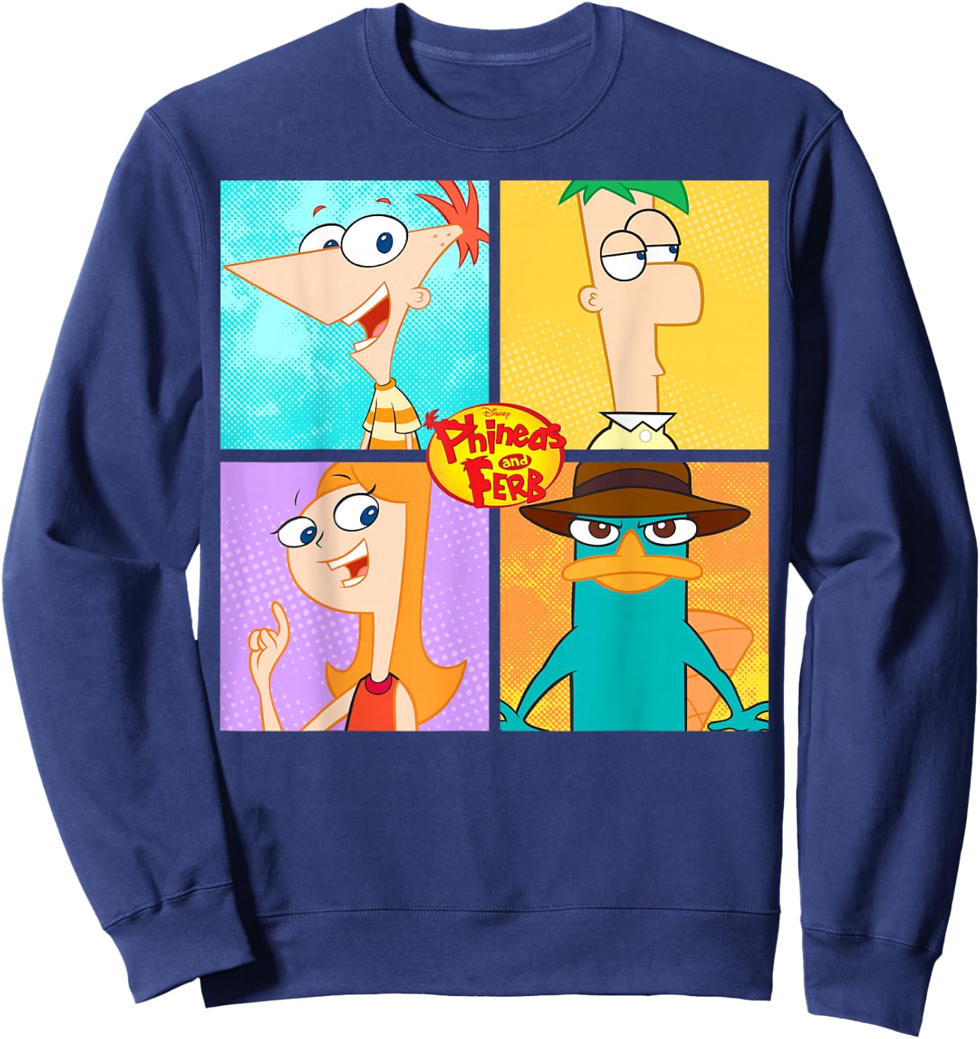 Disney Phineas and Ferb Character Box Up Sweatshirt - Sweatshirt | Navy