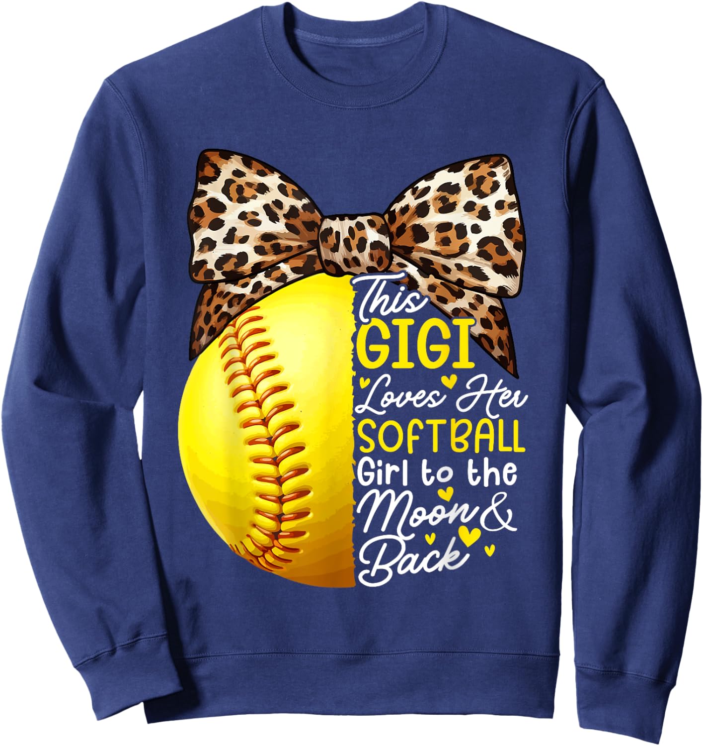 Softball Gigi Loves Her Softball Costume Girl Lover Player Sweatshirt - Sweatshirt | Navy