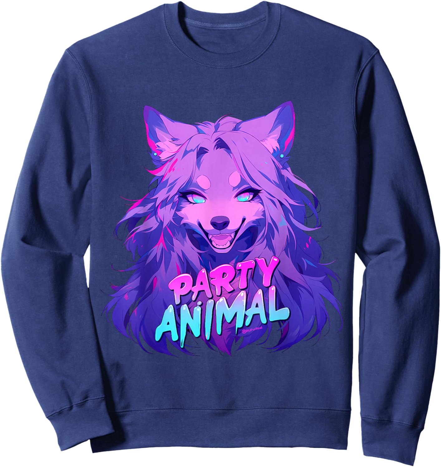 Party Animal Furry Art Sweatshirt - Sweatshirt | Navy