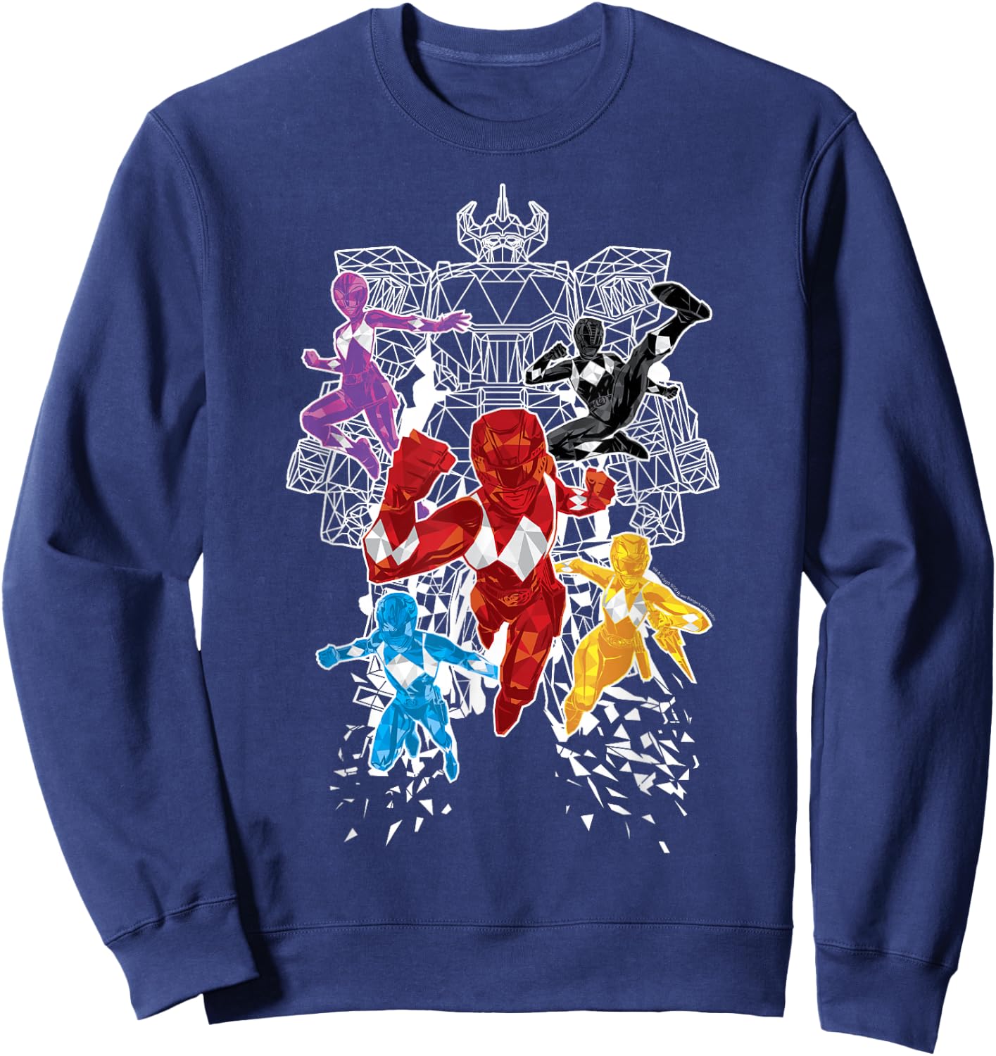 Power Rangers Morphin' Time Group Polygons Outline Sweatshirt - Sweatshirt | Navy