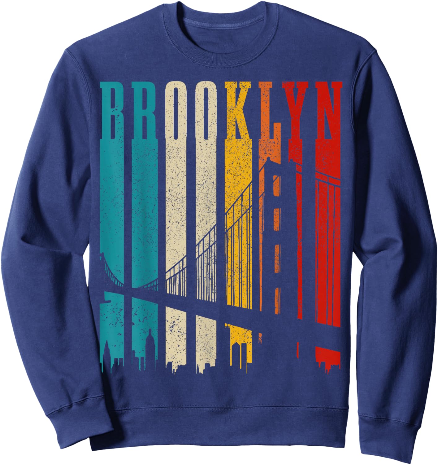Brooklyn Bridge New York City Skyline NY NYC Sweatshirt - Sweatshirt | Navy