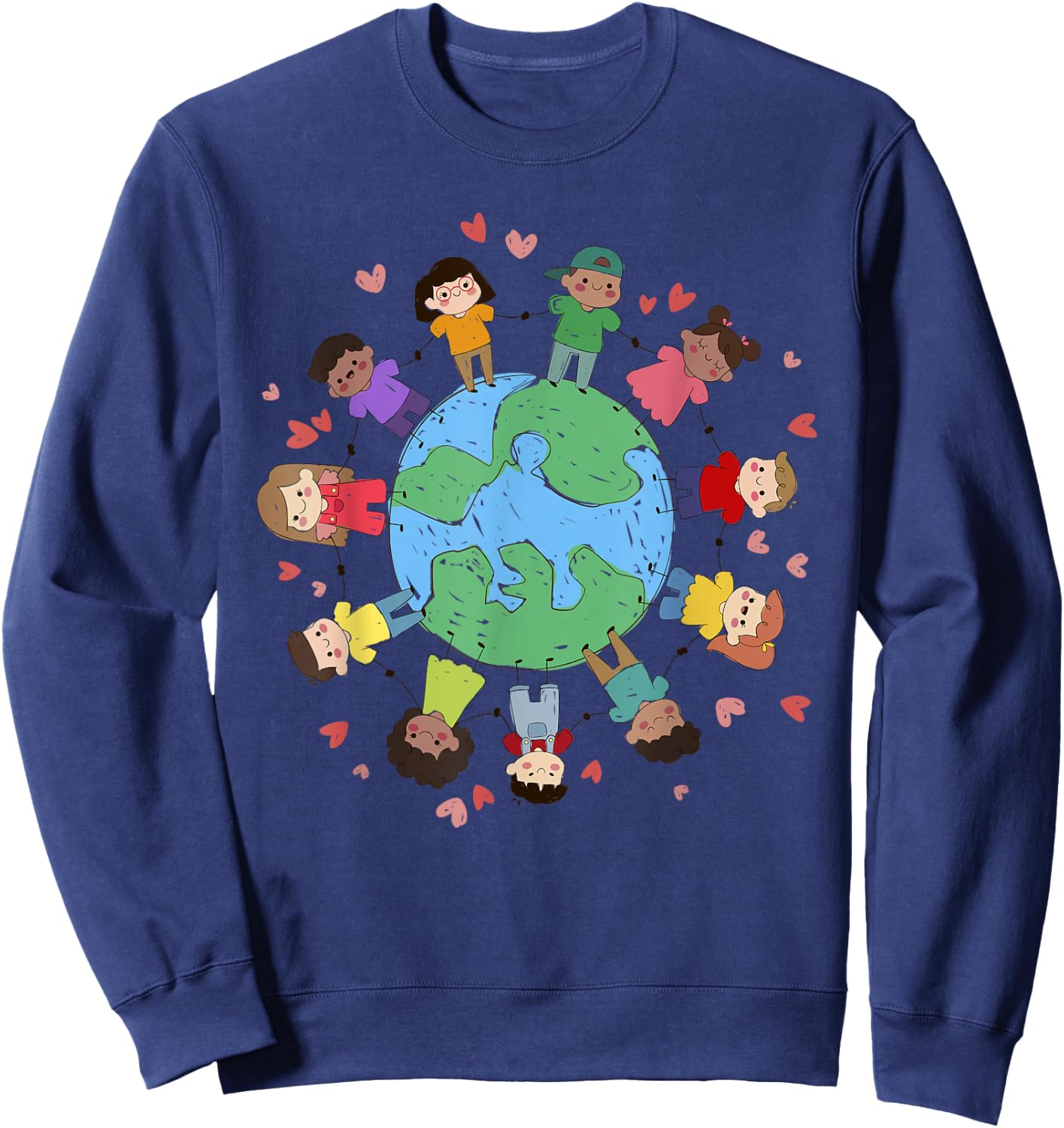 Flags Of The World Cultural Diversity Kids Around The Globe Sweatshirt - Sweatshirt | Navy