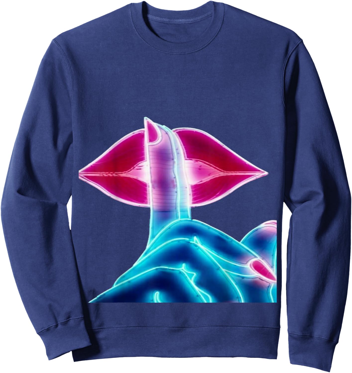 Red lips (shhh)Silence Sweatshirt - Sweatshirt | Navy