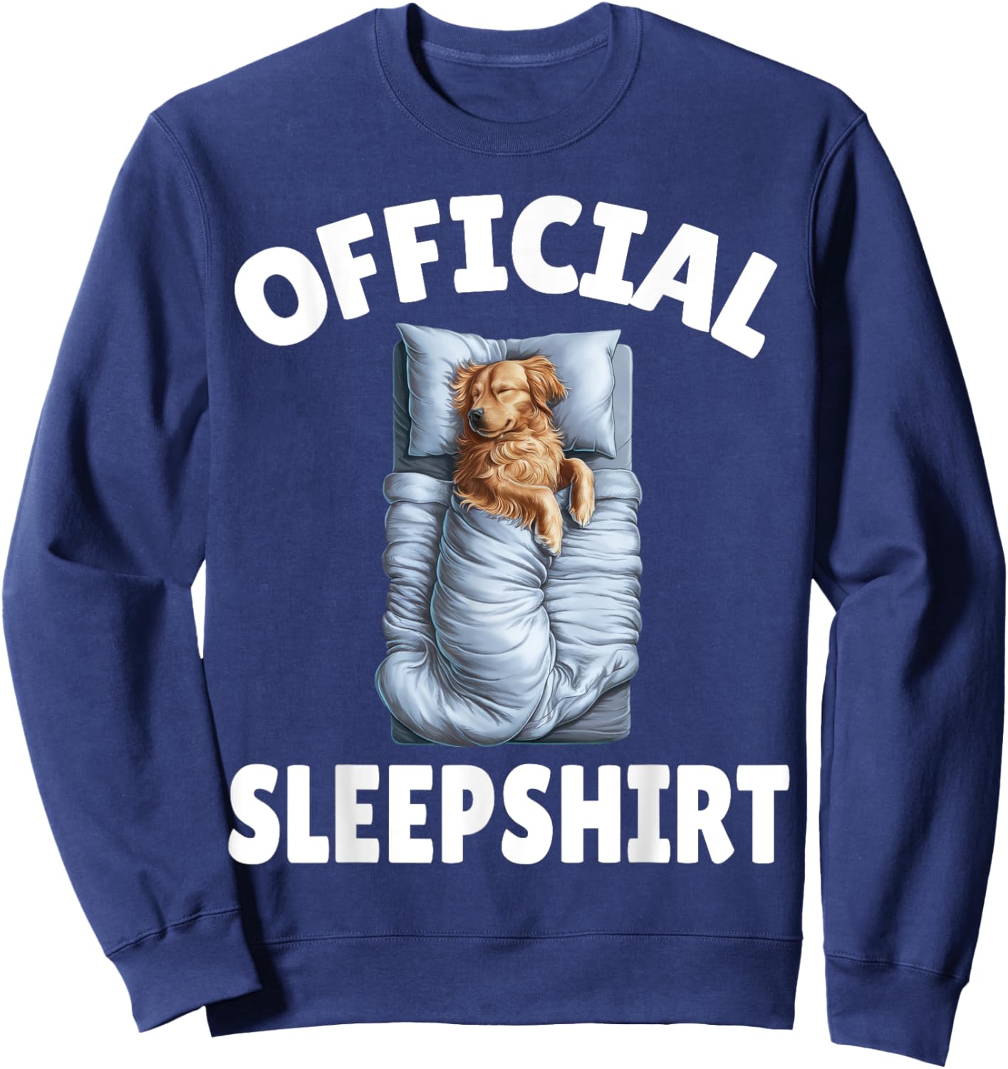Golden Retriever Dog Official Sleepshirt Napping Pajamas Men Women Kids Sweatshirt - Sweatshirt | Navy