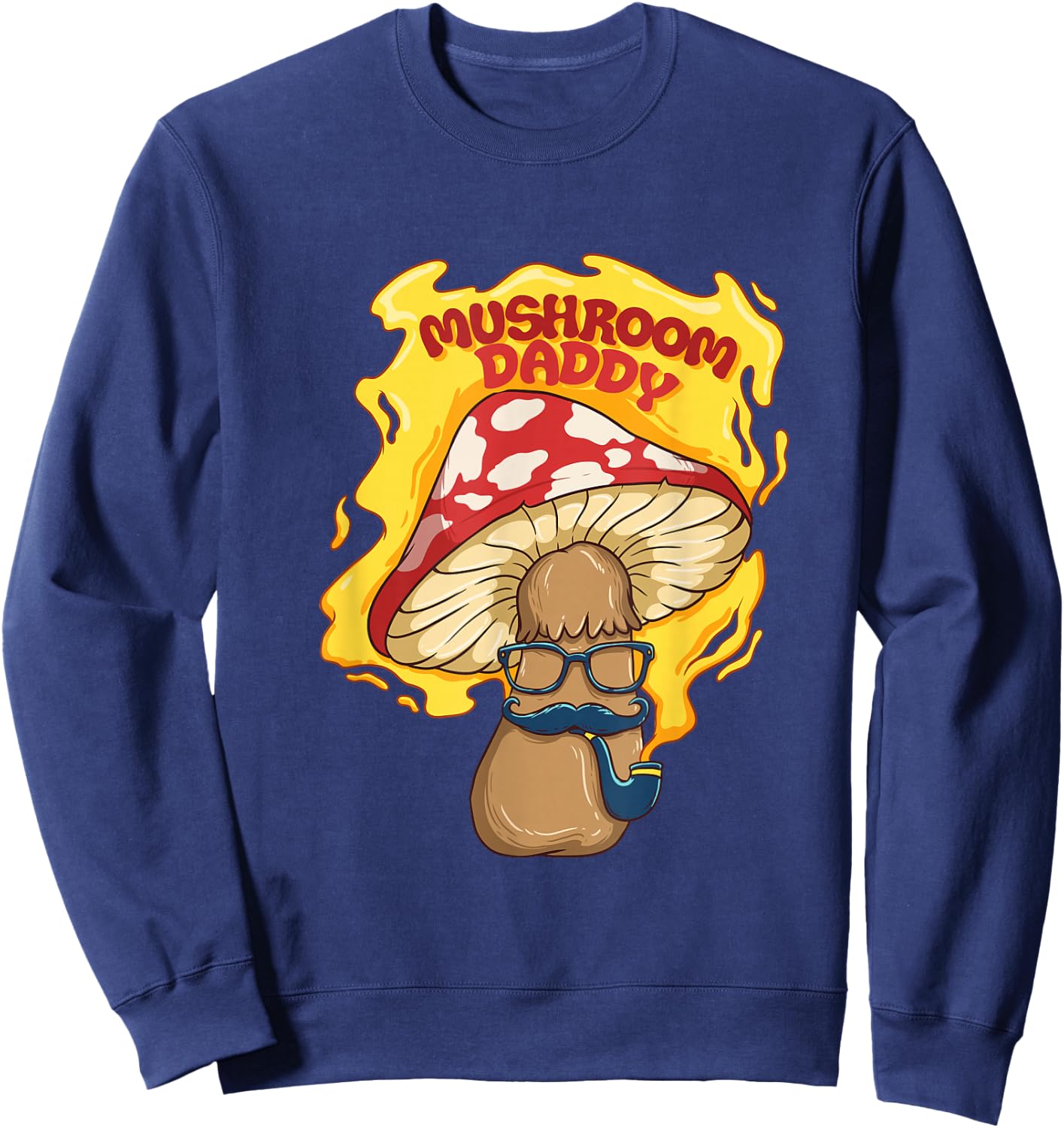 Mushroom Daddy Dad Shirt Morel Mushroom Decor Hunting Sweatshirt - Sweatshirt | Navy