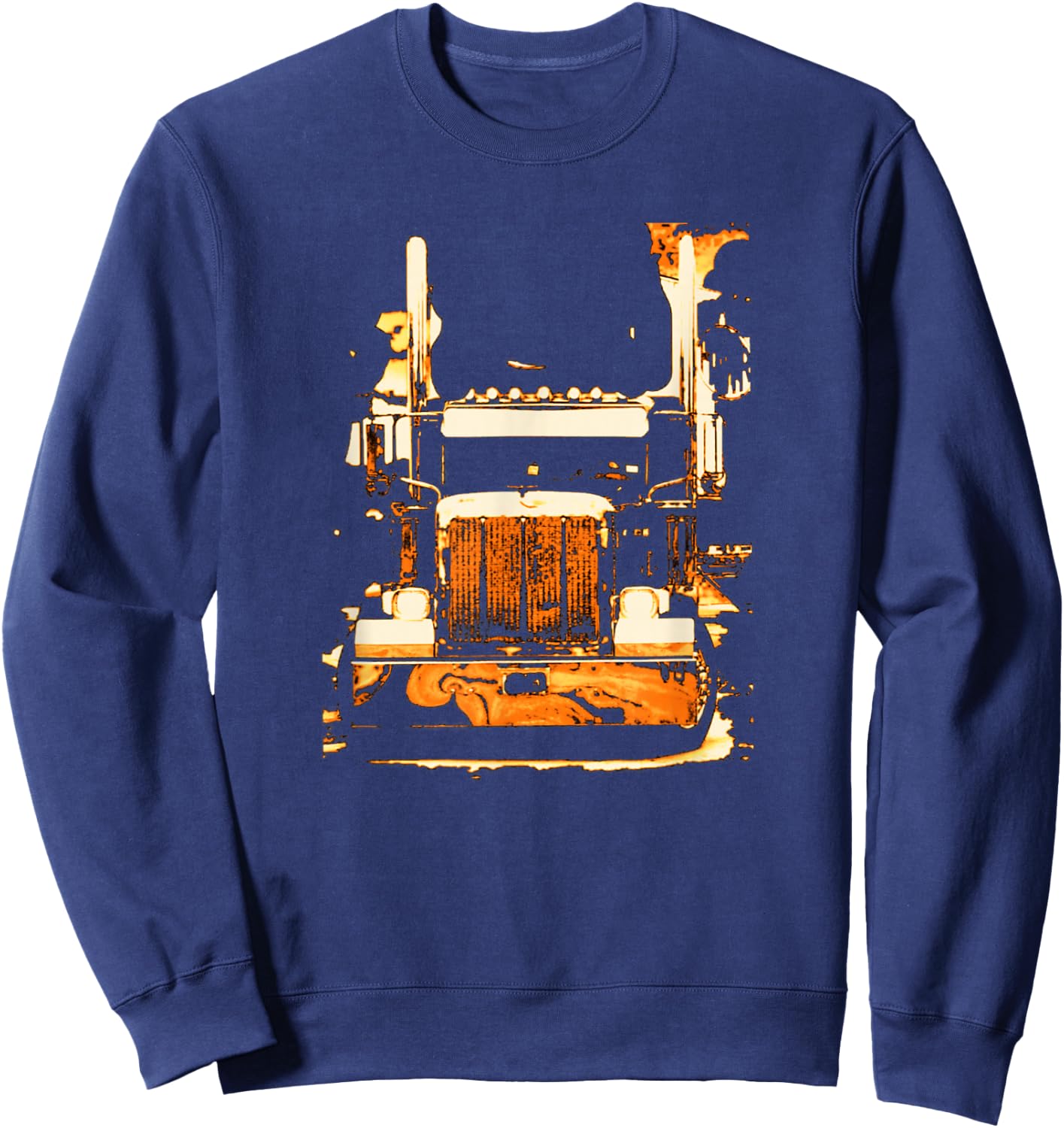 Trucker - Semi Truck Rig Sweatshirt - Sweatshirt | Navy