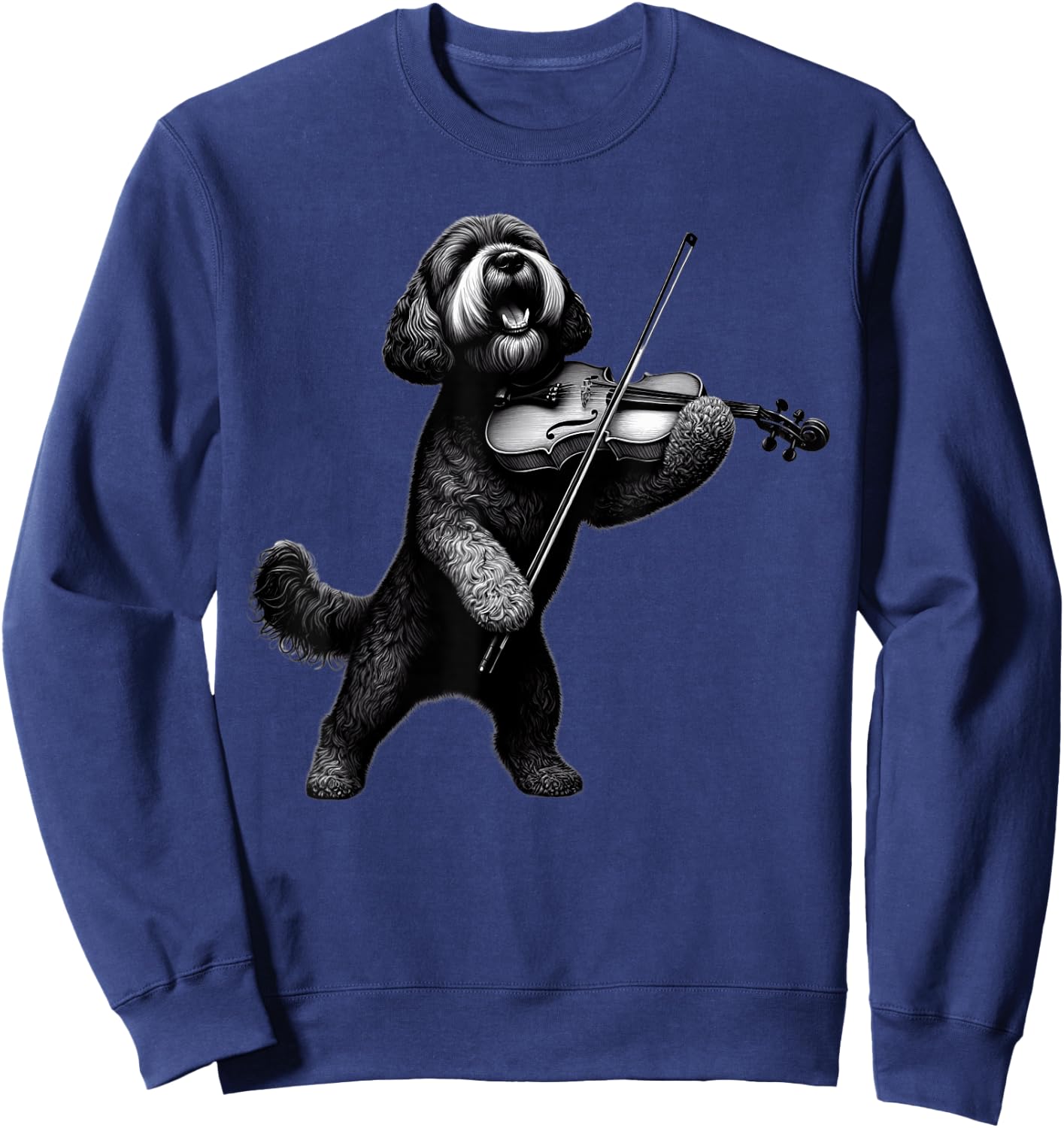 Funny Dog Playing Violin Violinist Orchestra Musician Sweatshirt - Sweatshirt | Navy