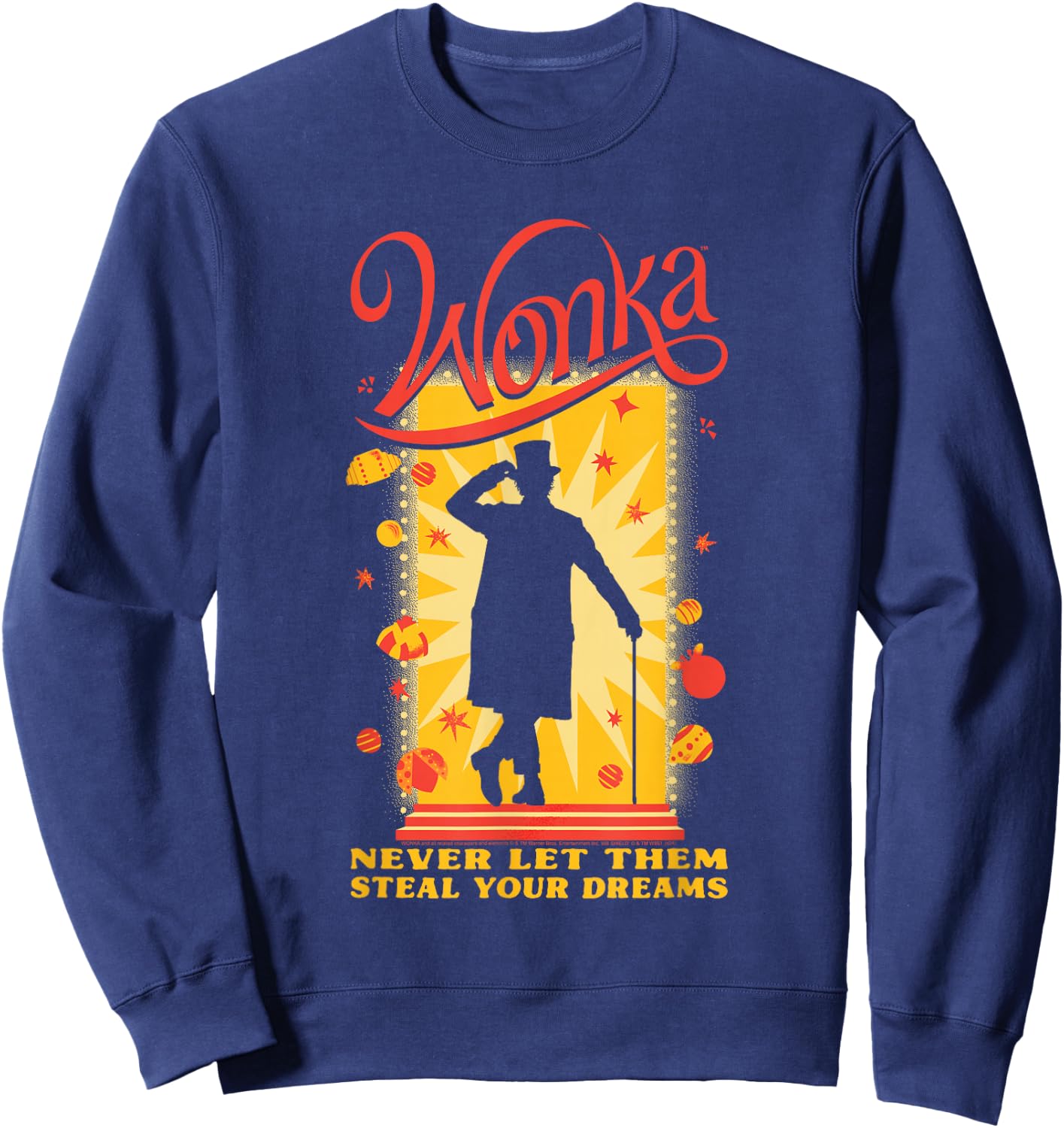 Wonka Movie Wonka Doorway Silhouette Sweatshirt - Sweatshirt | Navy