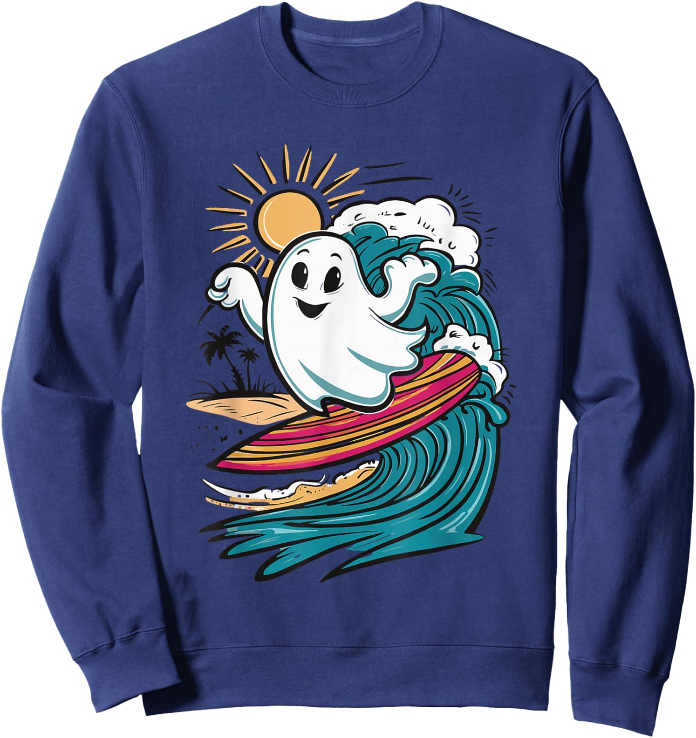 Ghost Surfing Surfboard Sweatshirt - Sweatshirt | Navy