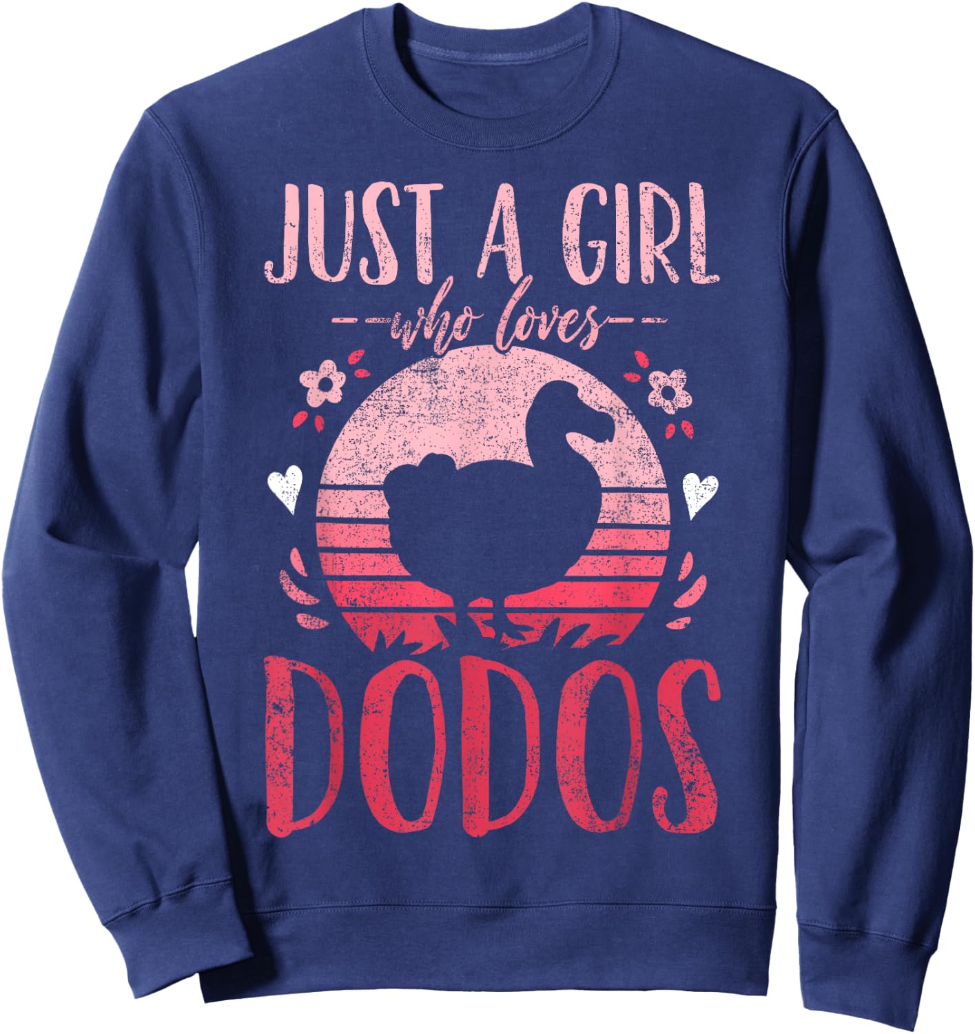 Dodo Birds Just a Girl Who Loves Dodos Retro Vintage Sweatshirt - Sweatshirt | Navy