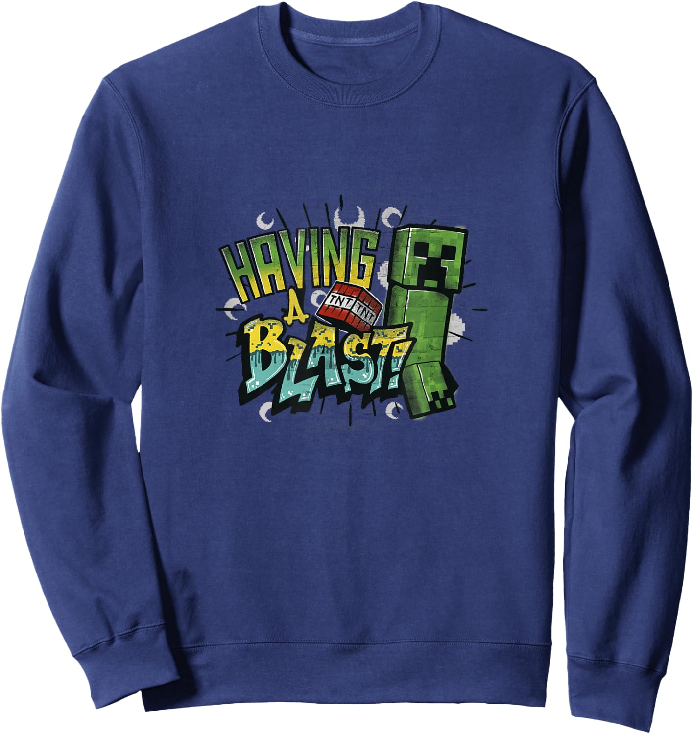 Minecraft Creeper TNT Having A Blast! Color Gradient Sweatshirt - Sweatshirt | Navy