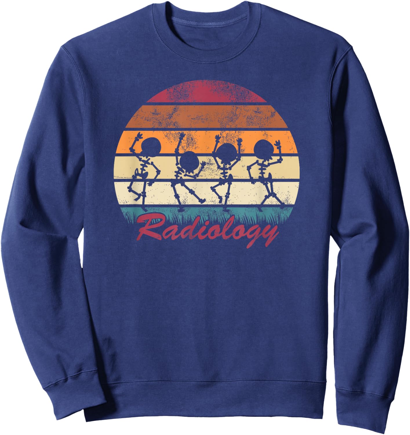 Funny Dancing Skeleton Gift Radiology Technician Sweatshirt - Sweatshirt | Navy