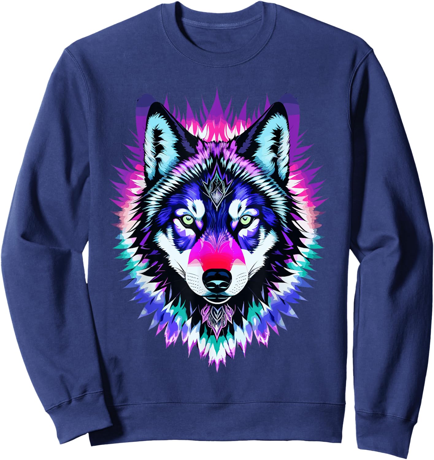 Tie-Dye Wolf Sweatshirt - Sweatshirt | Navy