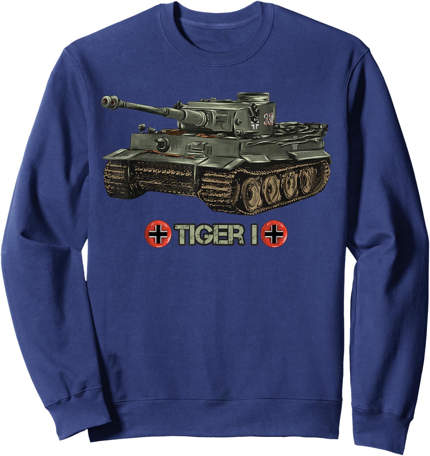 World War 2 German Tank Tiger I (1) gift memorabilia Sweatshirt - Sweatshirt | Navy