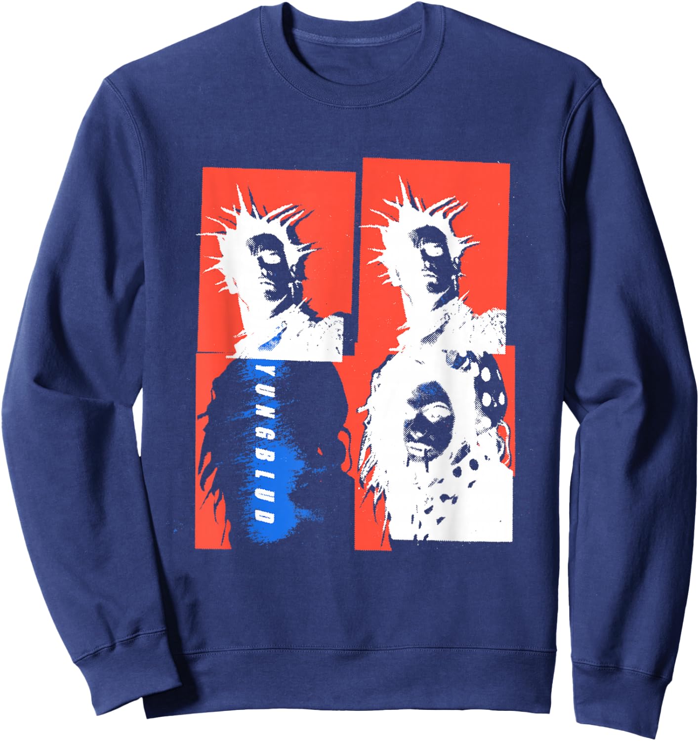 Official Yungblud Graphic Deadhappy Black Sweatshirt - Sweatshirt | Navy
