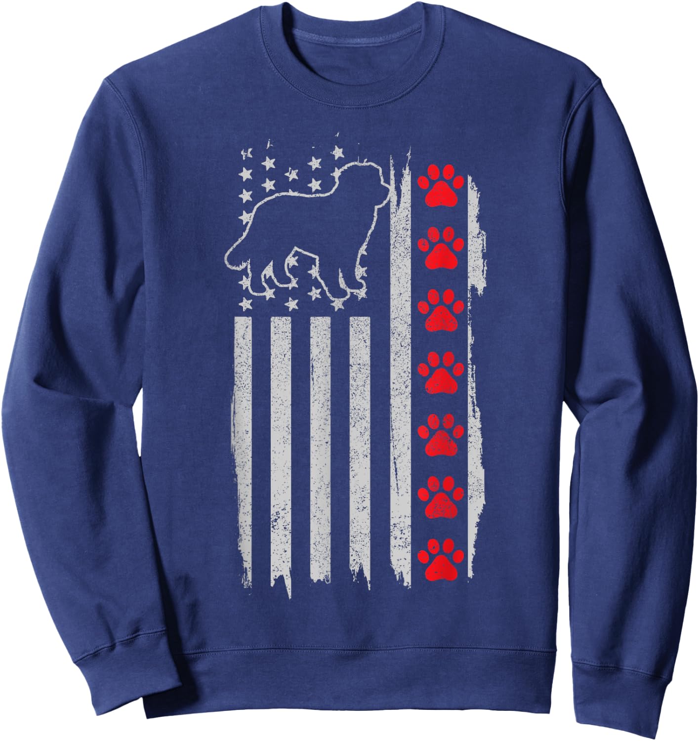 Bernese Mountain Dog American Flag 4th Of July Patriotic Dog Sweatshirt - Sweatshirt | Navy