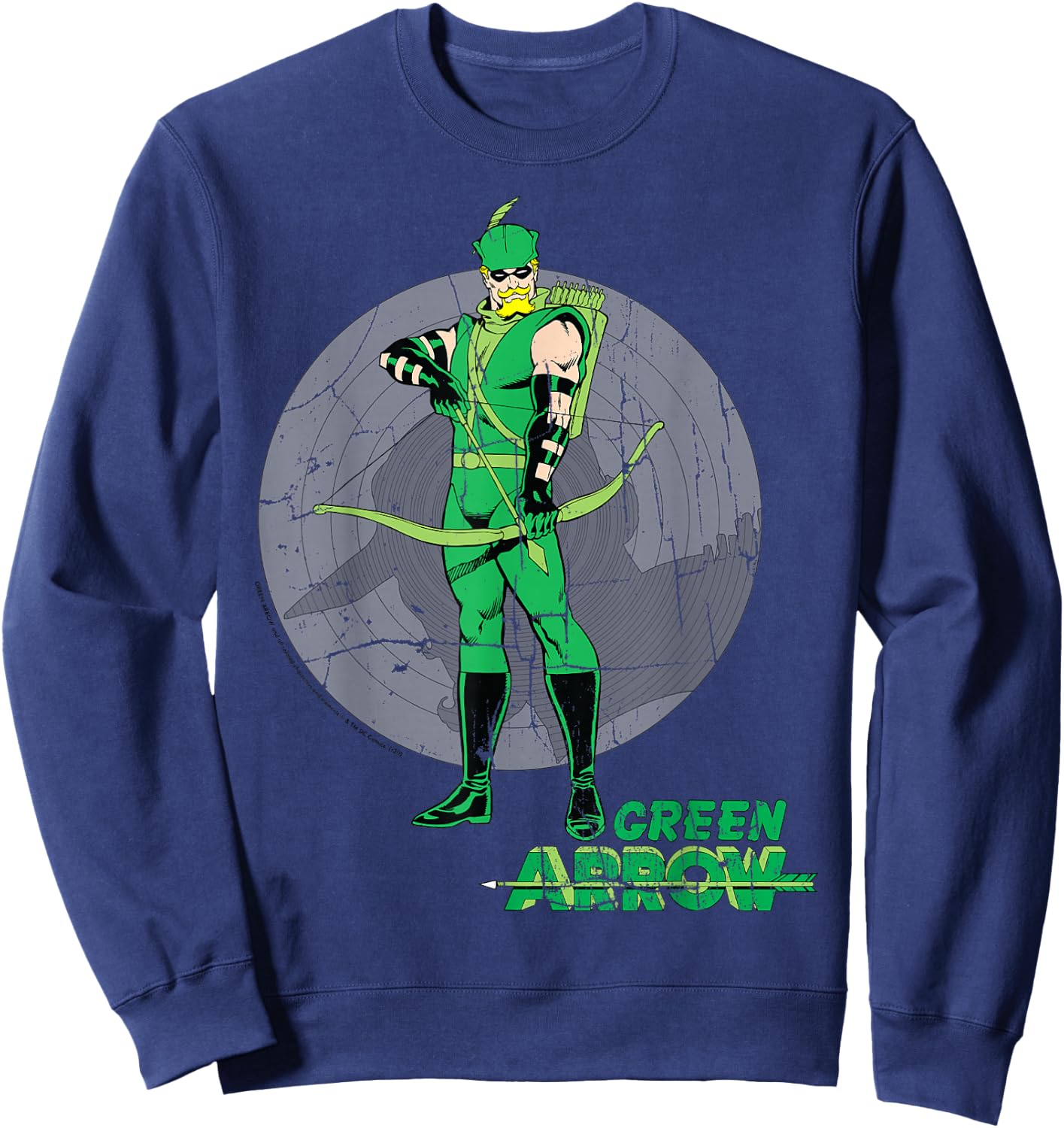 DC Comics Green Arrow Target Background Sweatshirt - Sweatshirt | Navy