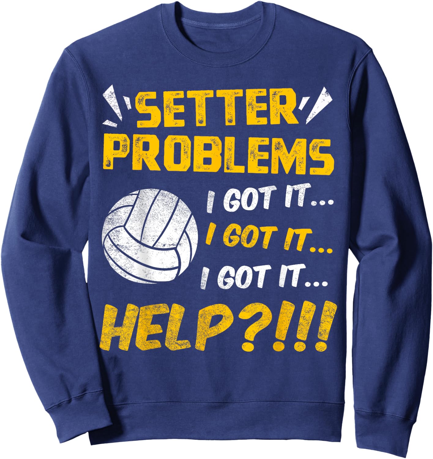 Volleyball Setter Team Sport Lover Player Quarterback Fan Sweatshirt - Sweatshirt | Navy