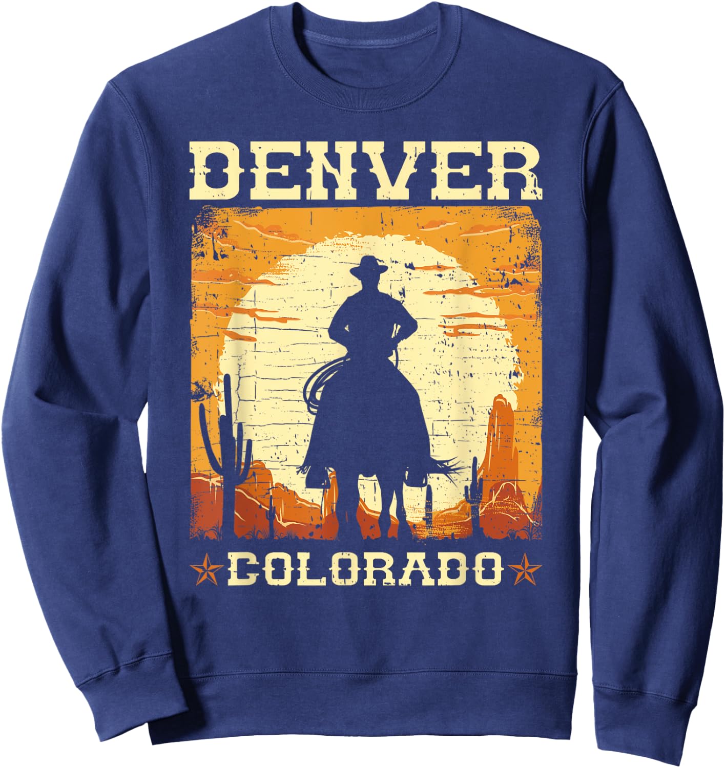 Denver Colorado CO Western Country Cowboy Sweatshirt - Sweatshirt | Navy