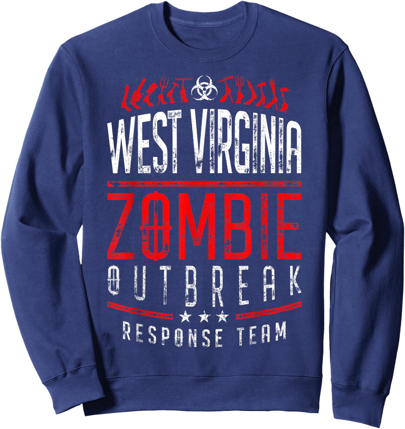 West Virginia Zombie Outbreak Response Team Halloween Sweatshirt - Sweatshirt | Navy