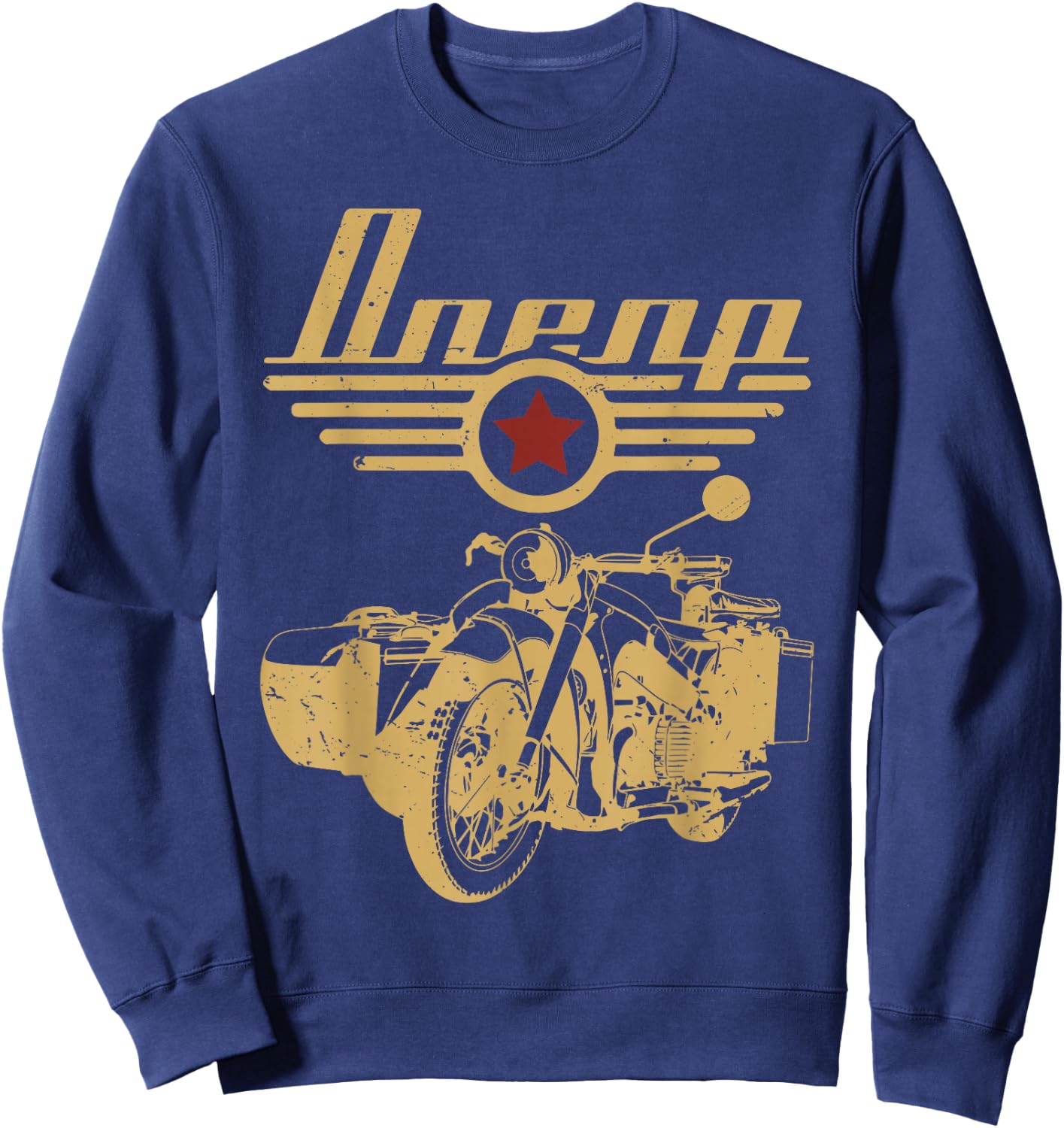 Dnepr motorcycle offroad motorcyclist Sweatshirt - Sweatshirt | Navy