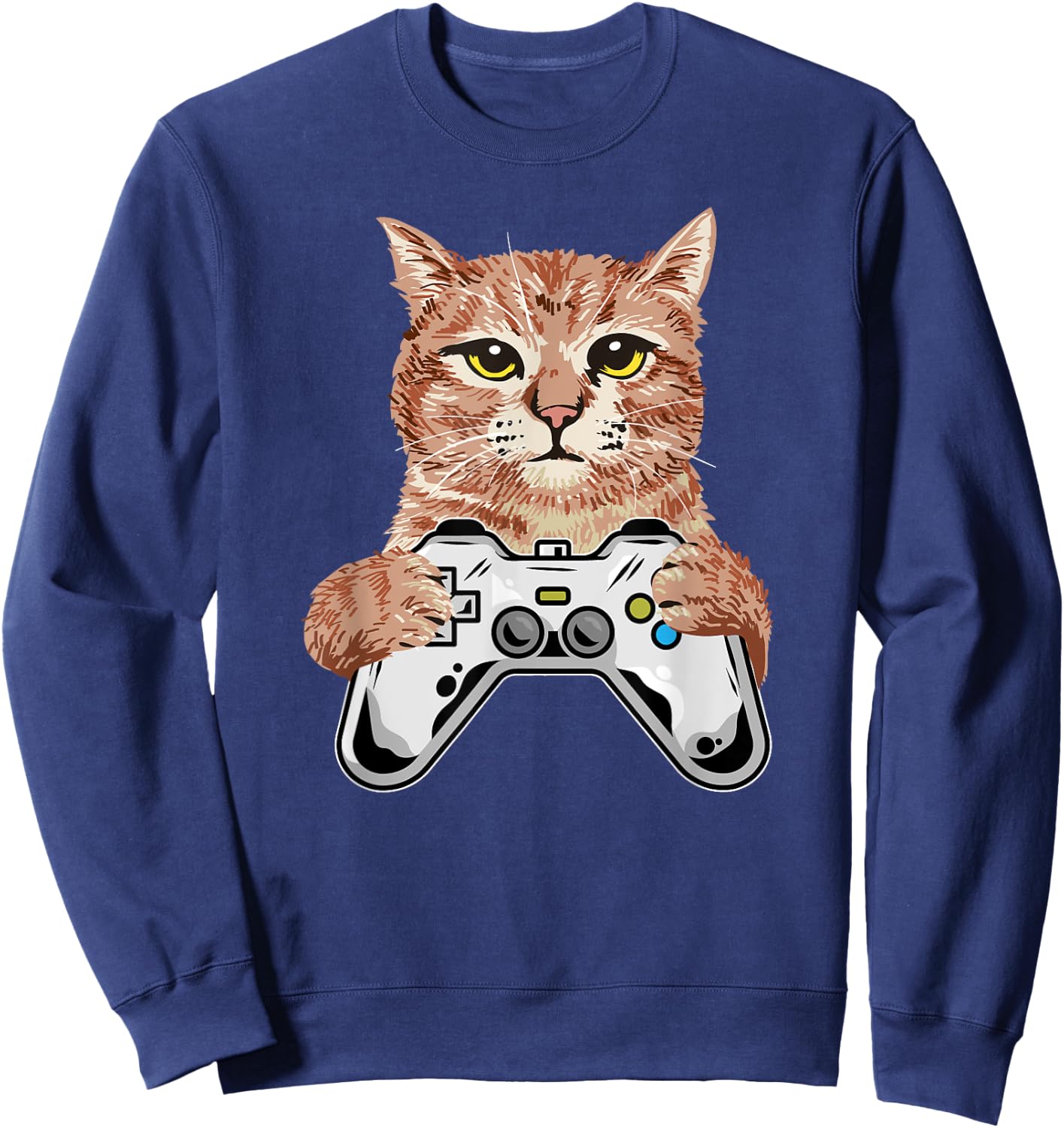 Video Games for Kids Adults Cat Lover Girls Boys Funny Gamer Sweatshirt - Sweatshirt | Navy