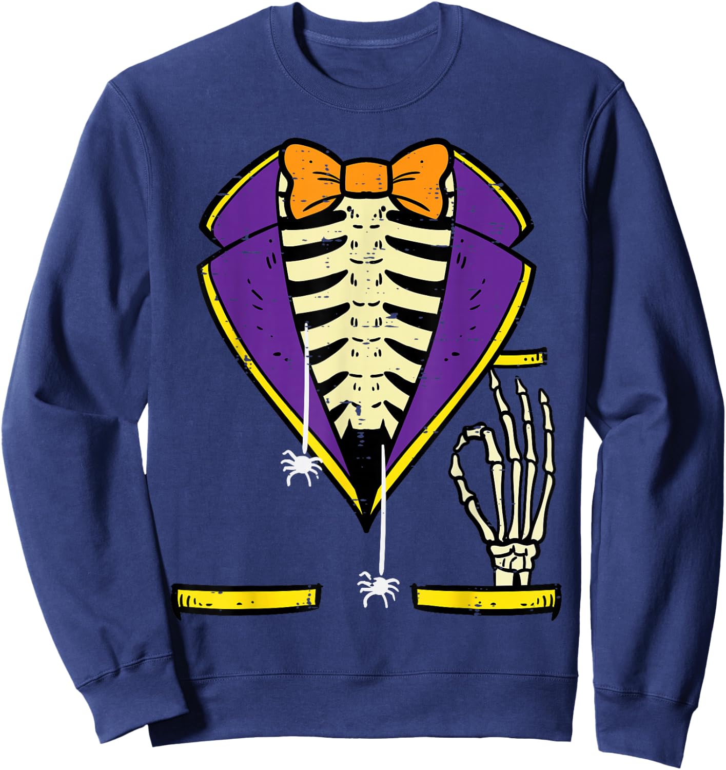 Halloween Tuxedo Skeleton Costume Men Boys Kids Toddler Men Sweatshirt - Sweatshirt | Navy