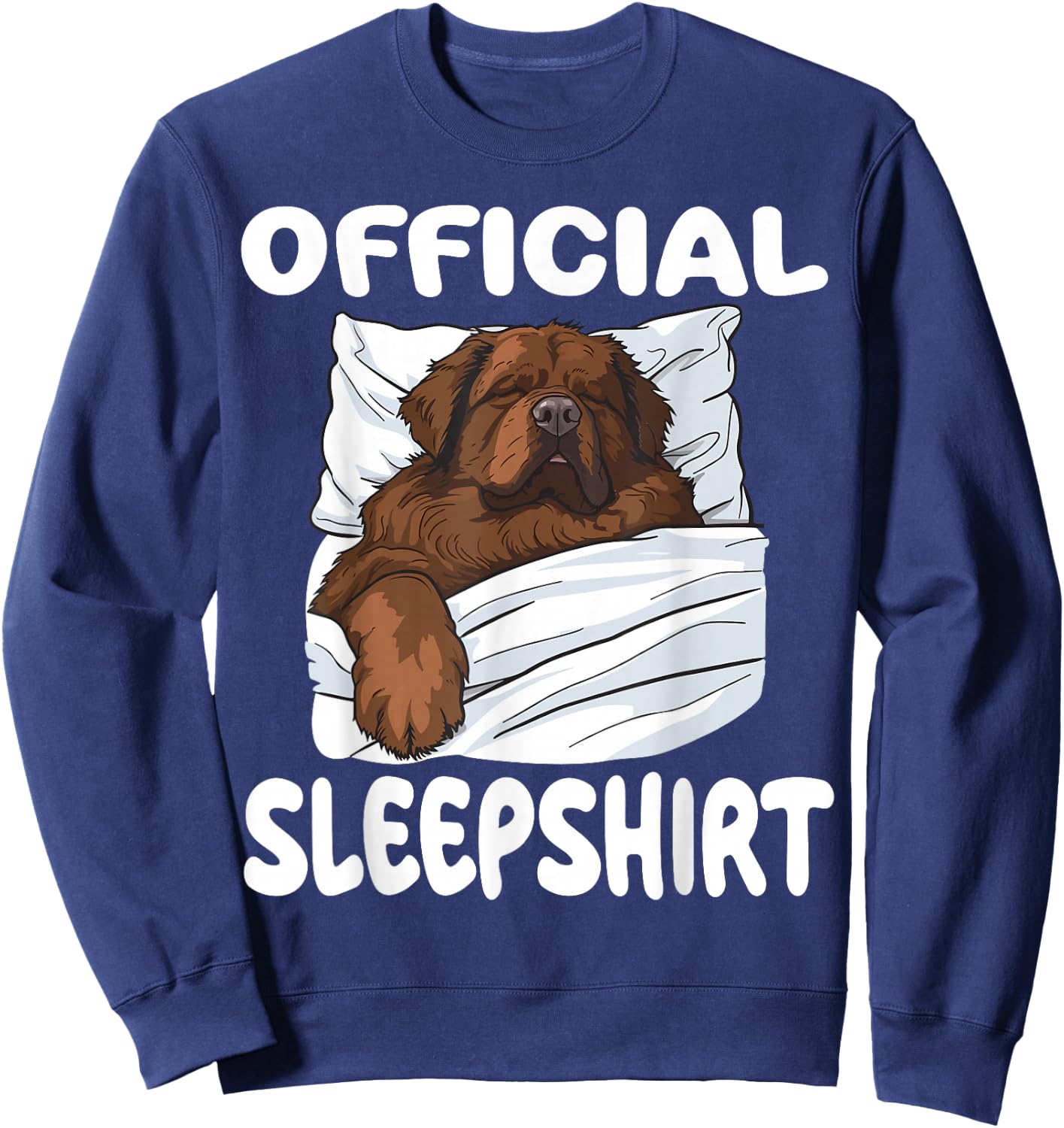 Newfoundland Dog Official Sleepshirt Pajamas Nightgown Sweatshirt - Sweatshirt | Navy