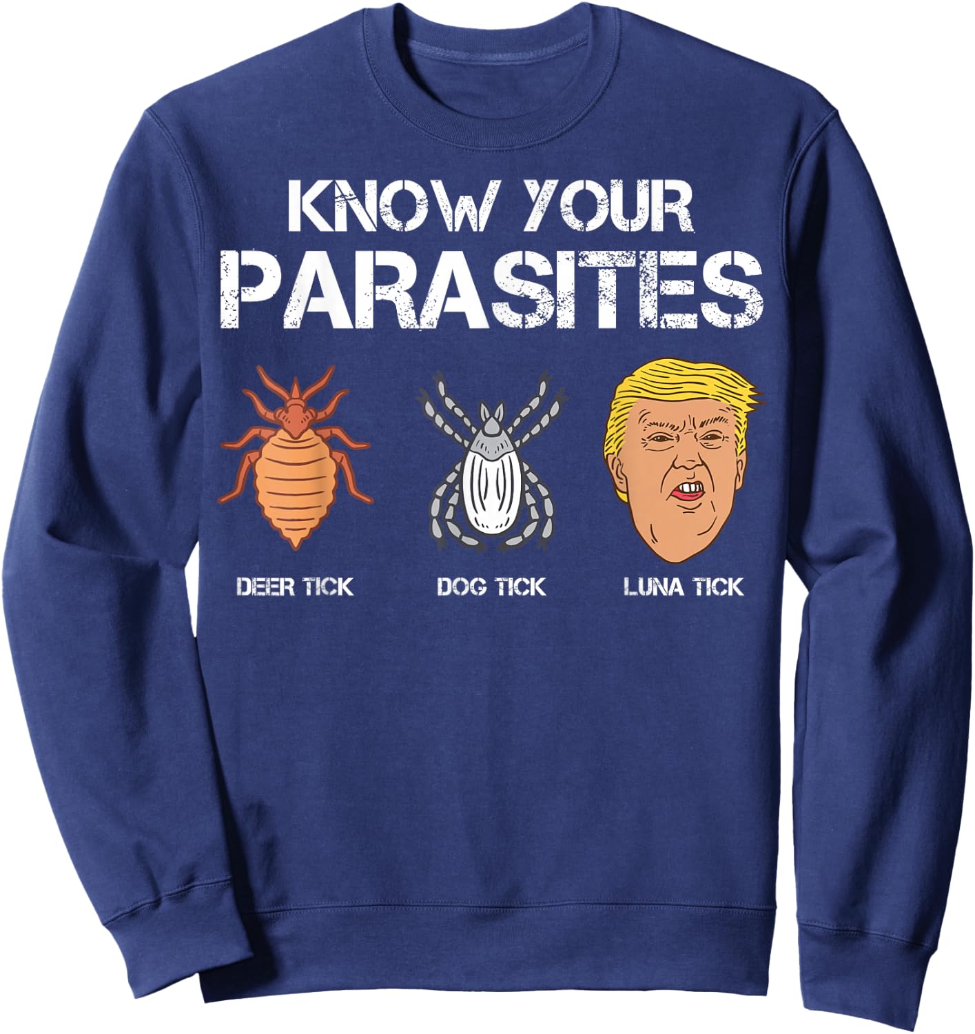 Know Your Parasites Anti Trump USA President Election 2020 Sweatshirt - Sweatshirt | Navy