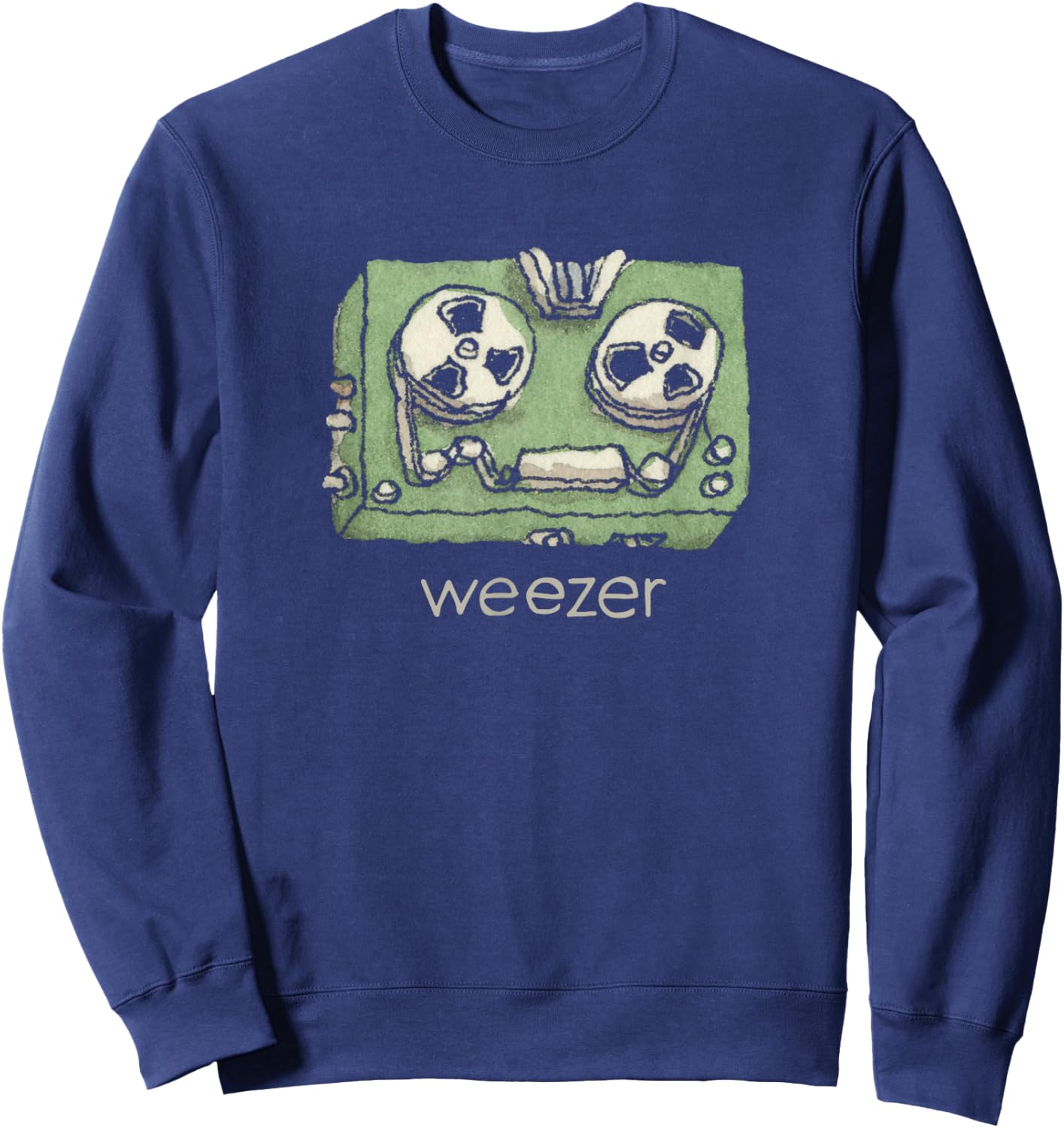 Weezer Black - Small - Short Sleeve - - Modern Letter Print - Official Merchandise Sweatshirt - Sweatshirt | Navy