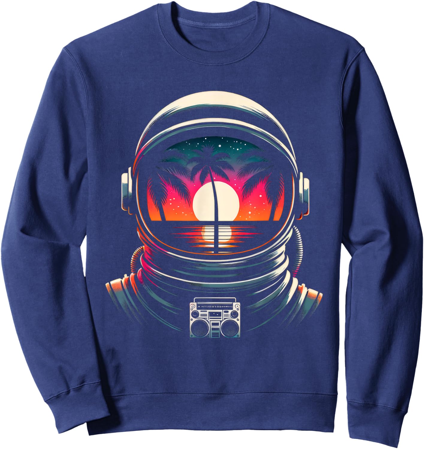 Solitary Astronaut | Men Women (S-6XL) | Graphic Sweatshirt - Sweatshirt | Navy