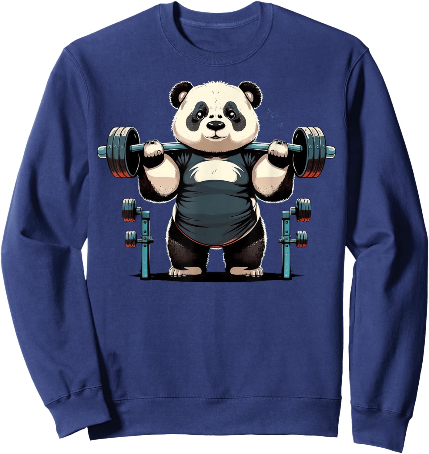 Panda Weightlifting Funny Fitness Gym Panda Sweatshirt - Sweatshirt | Navy