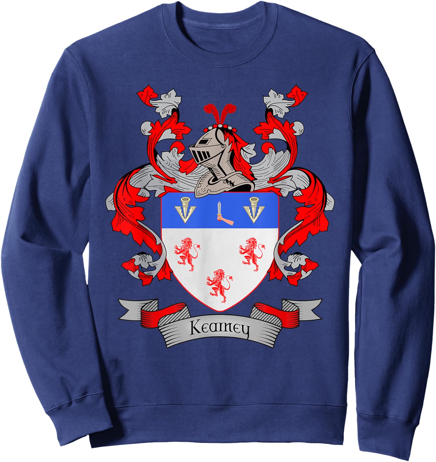 Kearney Coat of Arms | Kearney Surname Family Crest Sweatshirt - Sweatshirt | Navy