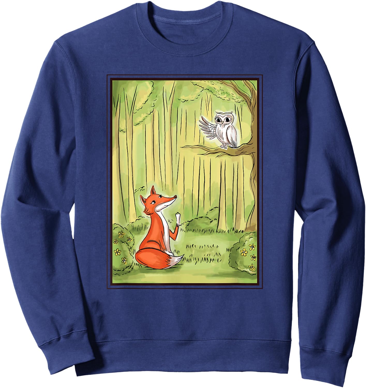 Fox And Owl Forest Sweatshirt - Sweatshirt | Navy