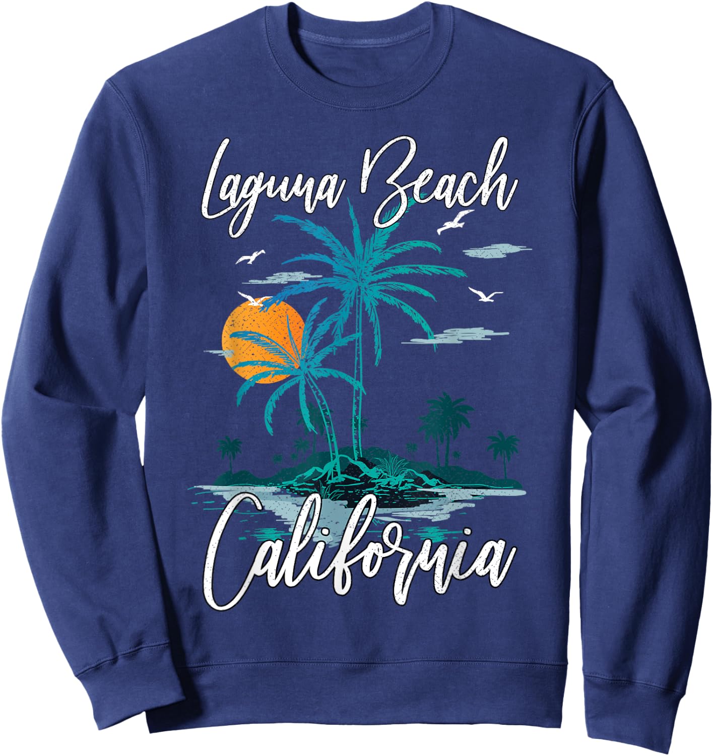 Family Vacation Retro Sunset California Laguna Beach Women Kids Sweatshirt - Sweatshirt | Navy
