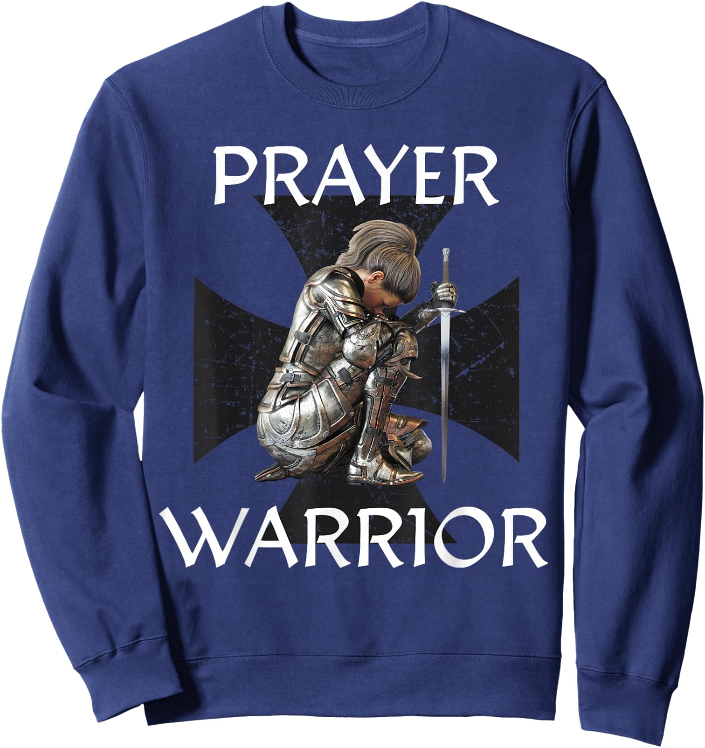 Christian Bible Verse Religious Gifts Women Prayer Warrior Sweatshirt - Sweatshirt | Navy