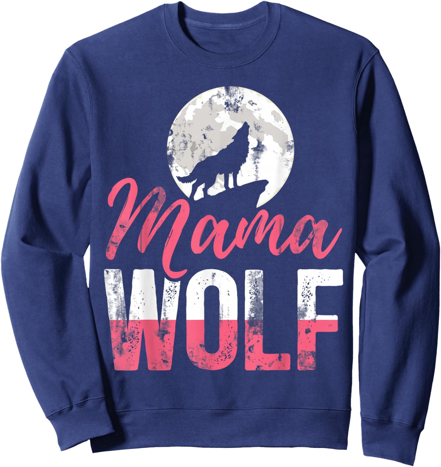 Wild Animal Lover Mothers Day Gift Mom Wolf Sweatshirt - Sweatshirt | Navy